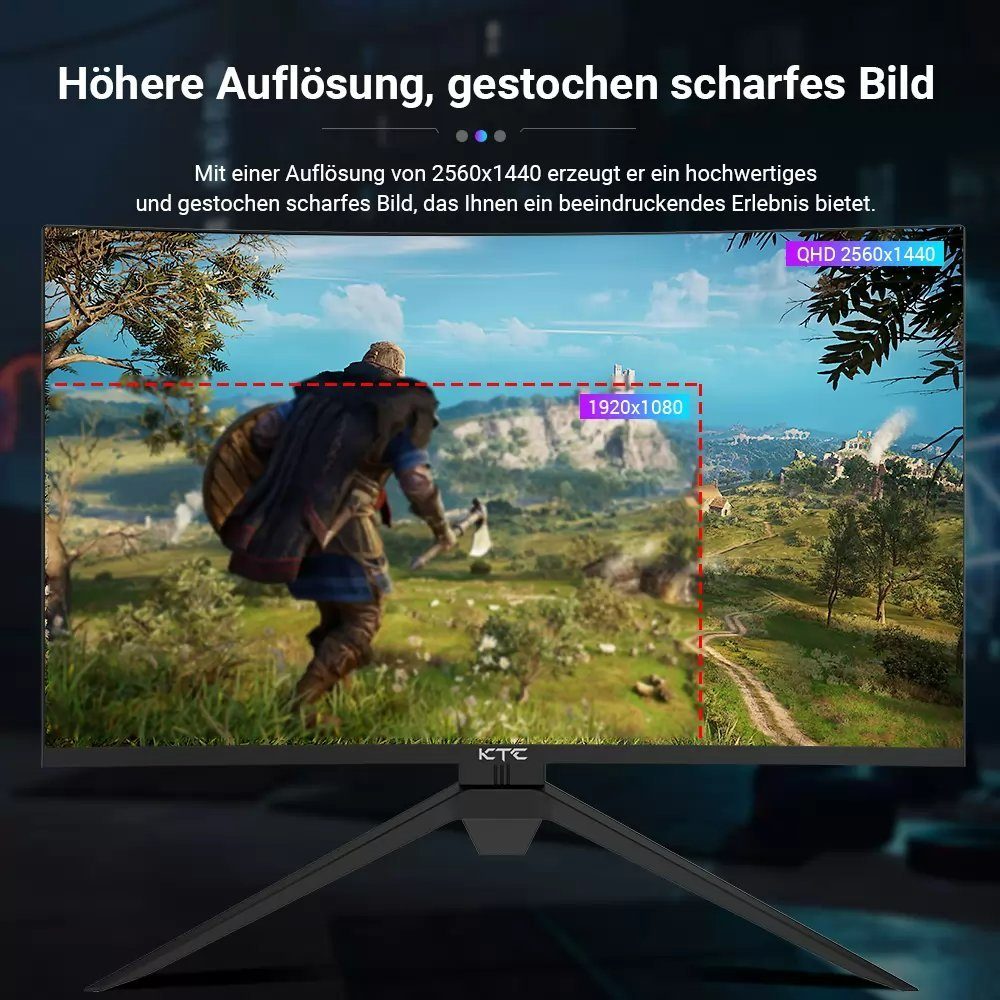 KTC H32S17 Curved-Gaming-Monitor (2560x1440 px, UWQHD, 1 ms Reaktionszeit, 165 Hz, HVA, QHD 165Hz HVA Curved 1500R)