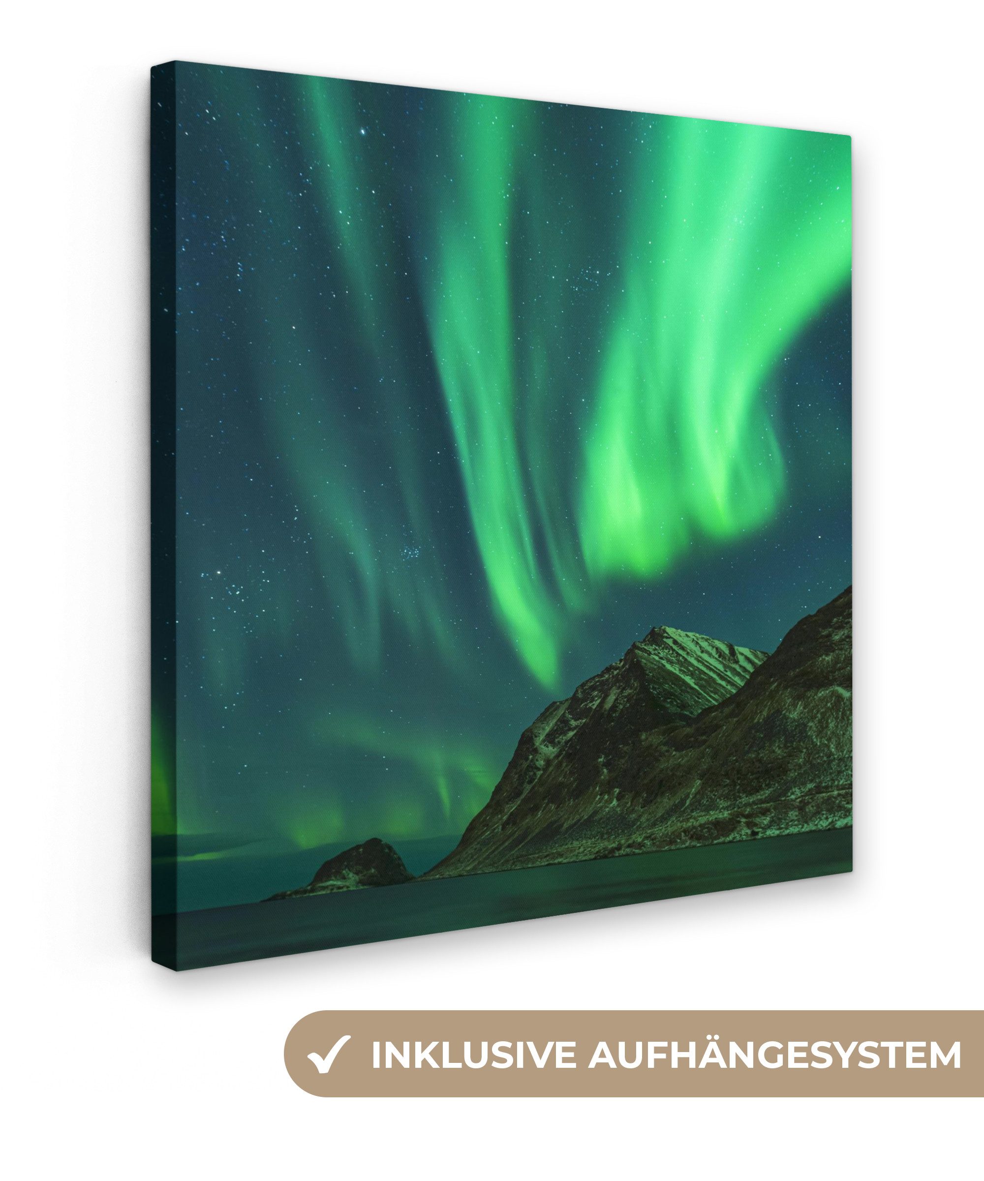 OneMillionCanvasses® Leinwandbild Nordlichter - Sternenhimmel - günstig online kaufen