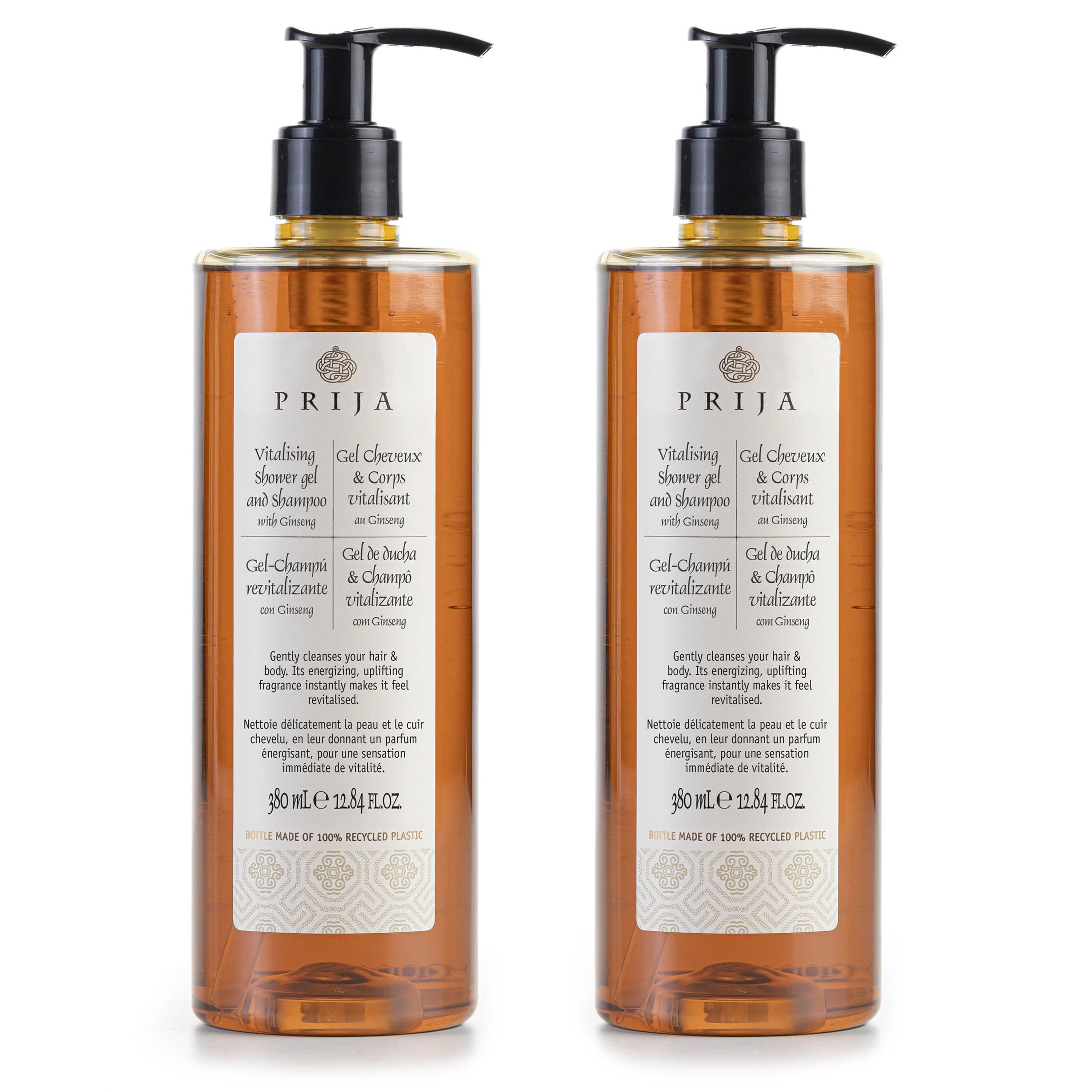 PRIJA Duschgel PRIJA 2in1-Flüssigshampoo und Duschgel mit Ginseng-Extrakt, vegan