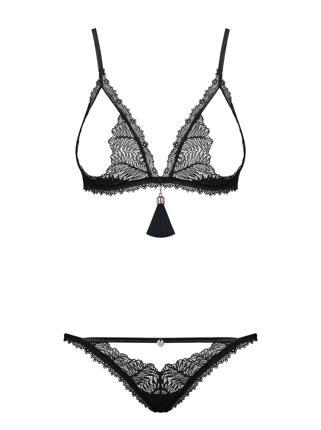 Set: Dekolleté-BH Frauen Dessous Spitzen Reizwäsche Set aus Unterbrust BH mit offene Cup