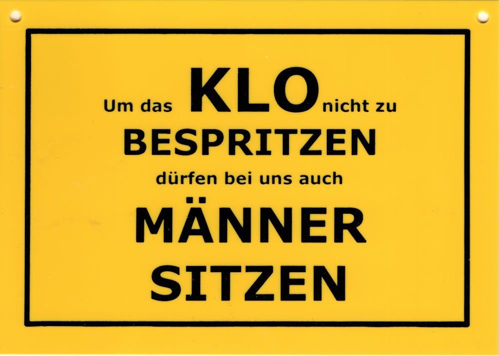 Postkarte Kunststoff- "Verbotene Schilder: Um das Klo nicht zu bespritzen ..."
