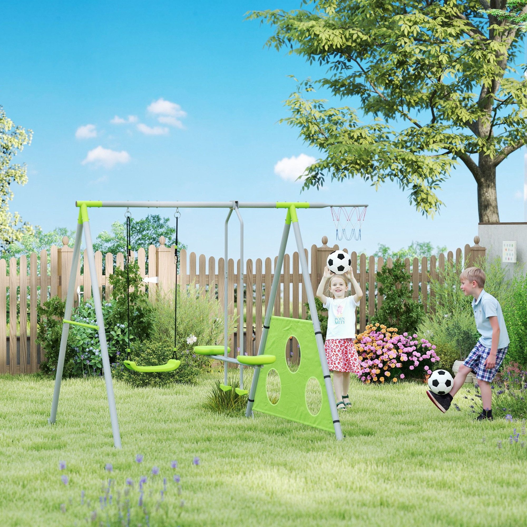 AIYAPLAY Schaukelgestell Outdoor-Kinderschaukel für Kleinkinder von 3–8 Jah günstig online kaufen