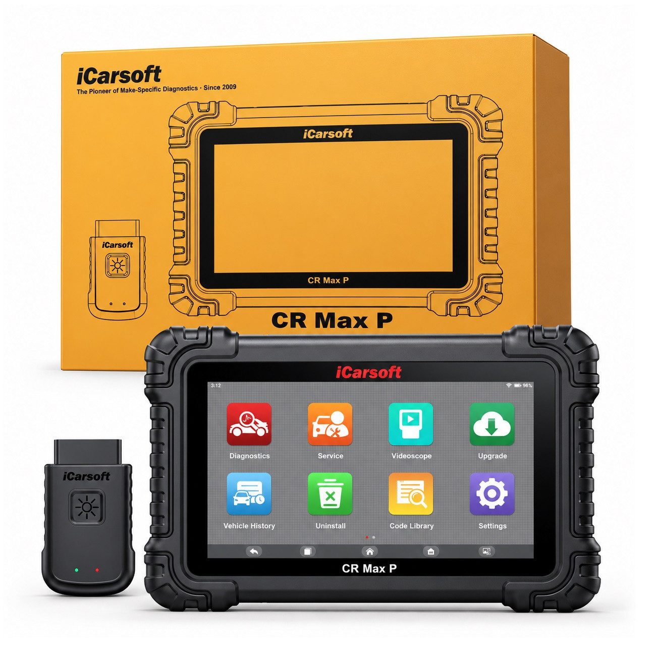 iCarsoft OBD2-Diagnosegerät CR Max P OBD Diagnose 10" Touchscreen 58+ Marken CAN-FD DoIP, Android
