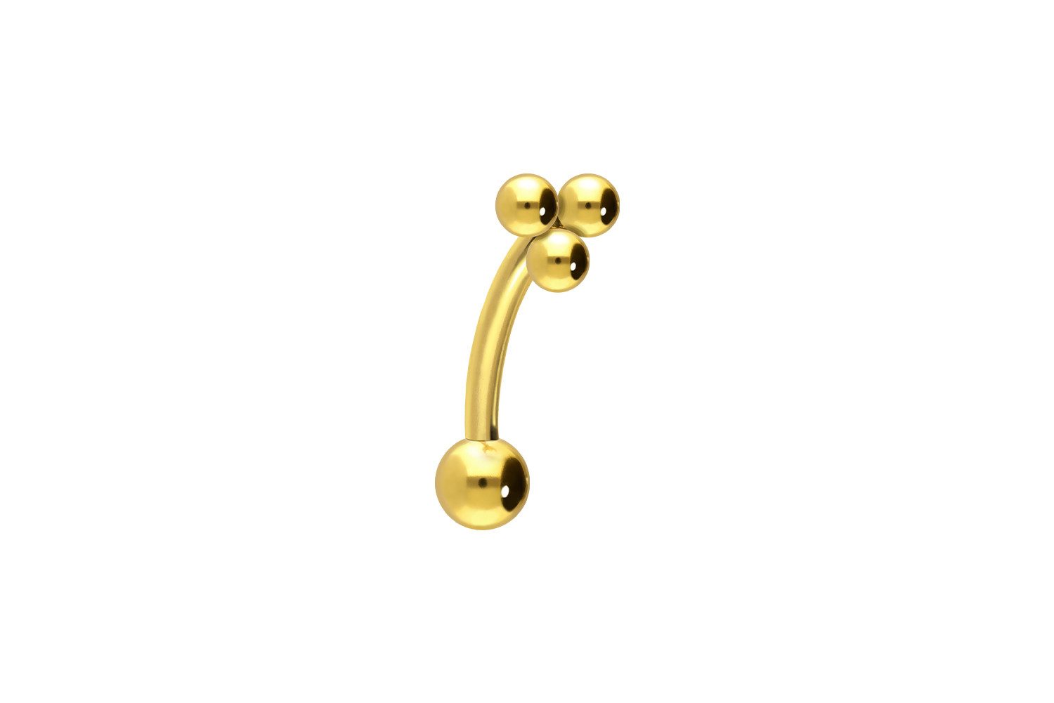 Bauchnabelpiercing Titan Banane mit Push Fit 3 KUGELN