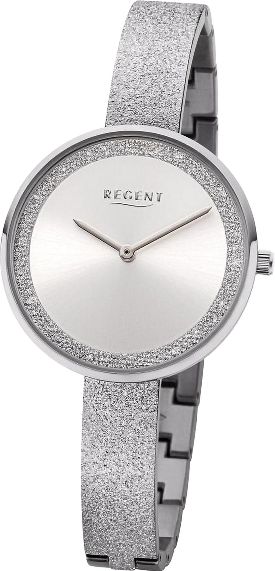 Damen Regent (ca. extra Metallarmband Analog, 34mm), groß Quarzuhr Armbanduhr Armbanduhr Damen Regent rund,