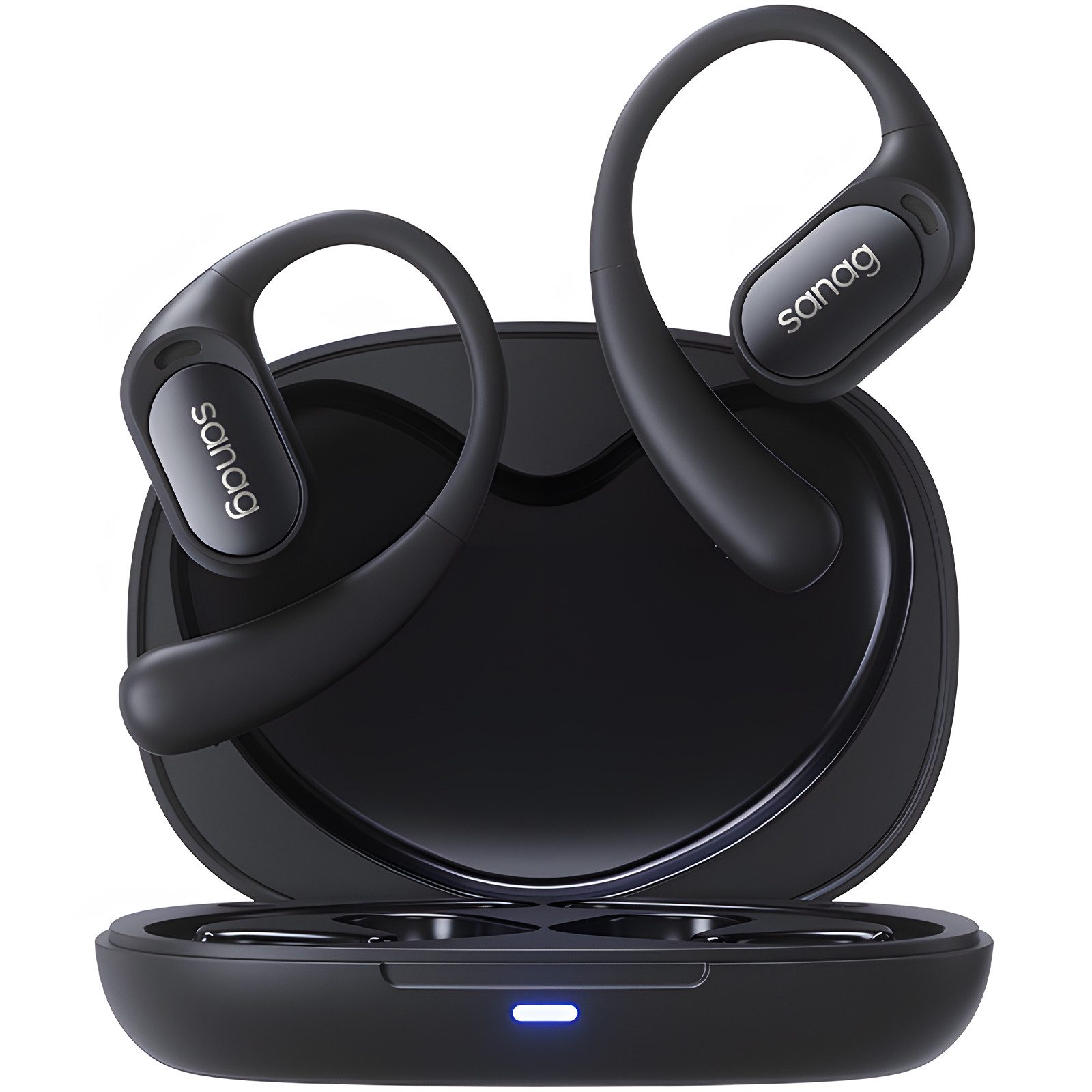 SANAG Bluetooth Kopfhörer, HIFI Dolby Audio, leichte und Komfortable Open-Ear-Kopfhörer (Bluetooth 6.0 Sport Kopfhörer ( Kopfhörer Kabellos Bluetooth mit 4 Mic, AI Reduzierung des Anrufrauschens und Intelligente Bassoptimierung ) 65 Std Ultra lange Akkulaufzeit, Wasserdichte und Schweiß Resistente, leichte und Komfortable Kabellose Kopfhörer, für Übung, Büro und Langzeitgebrauc)