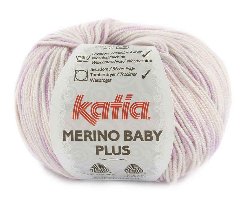 Katia Merino Baby Plus Babywolle aus weicher Merinowolle Häkelwolle, 165,00 m (50g Strickwolle, Strickgarn, Handstrickgarn, Wolle zum Stricken oder Häkeln), mulesingfrei