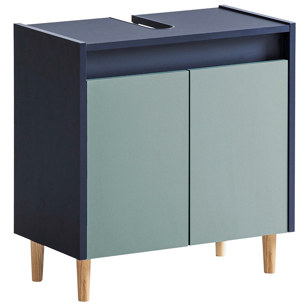 Lomadox Waschbeckenschrank LOANO-80 Badezimmerschrank mit Siphonausschnitt modern in blau
