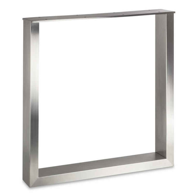 SO-TECH® Tischgestell TAB echt Edelstahl Profil 80 x 40 mm, bis Höhe: 720 mm und Tiefe: 800 mm