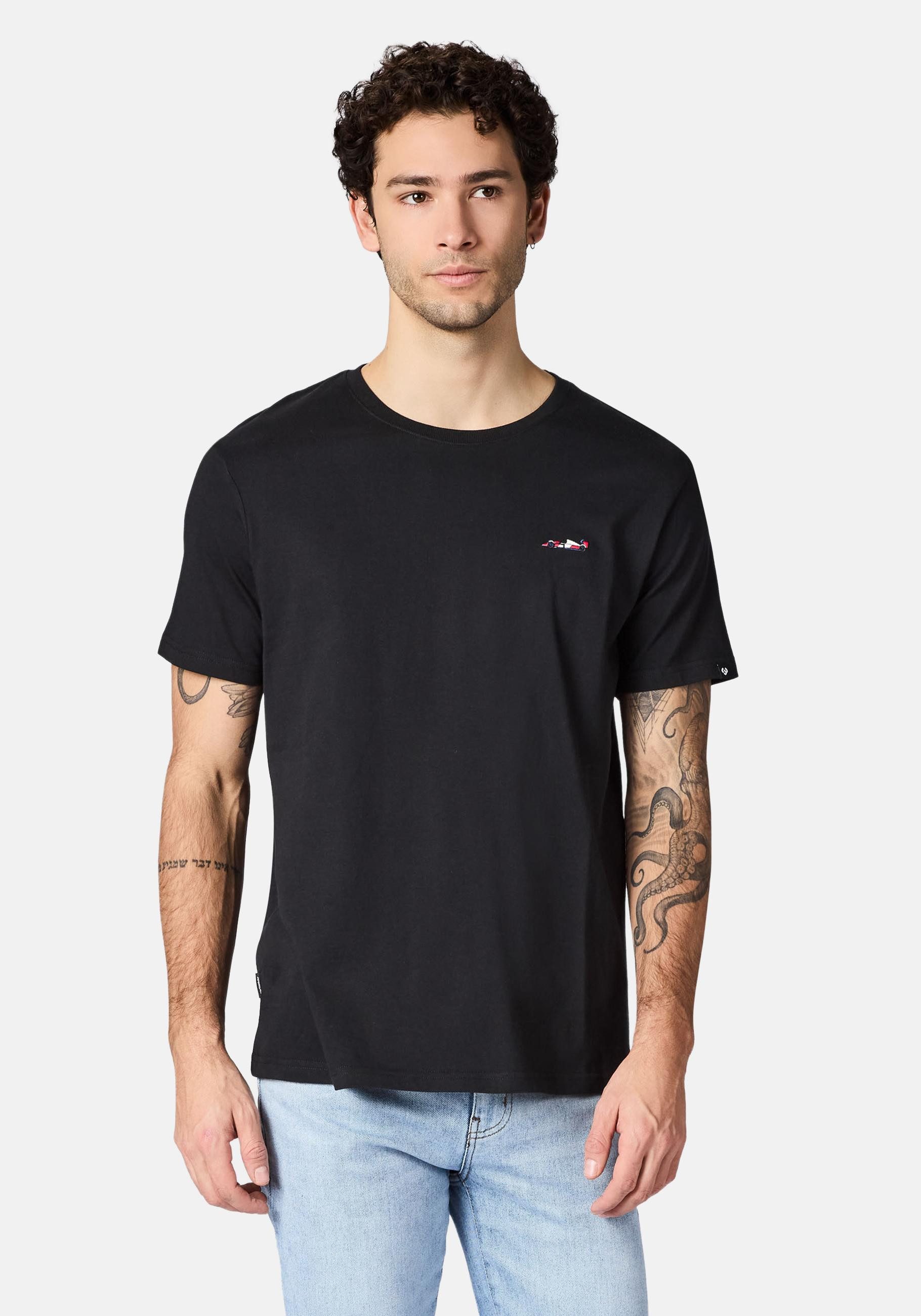 Ragwear T-Shirt Samms G Gots YOUMODO Kurzärmliges Shirt mit Rennwagen-Stickerei