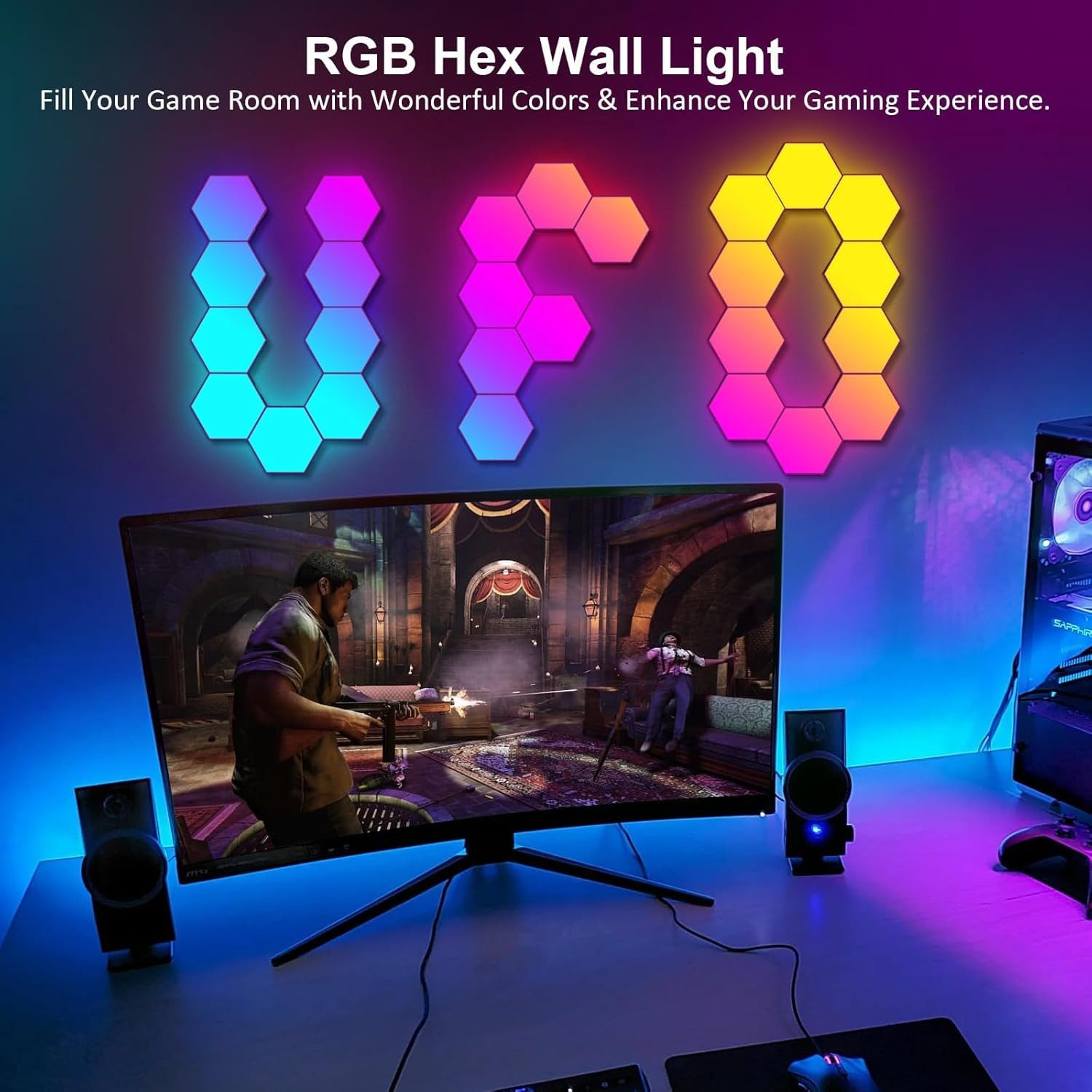 Athlix LED Wandleuchte LED Hexagon Panel Sechseck Wandbeleuchtung RGB Bluet günstig online kaufen