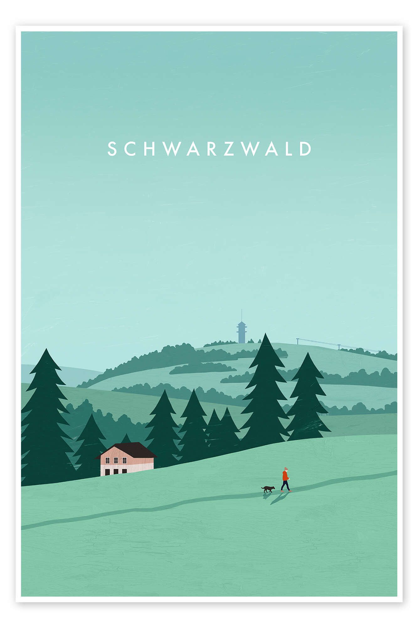 Posterlounge Плакат Katinka Reinke, Schwarzwald, Minimalistisch Illustration