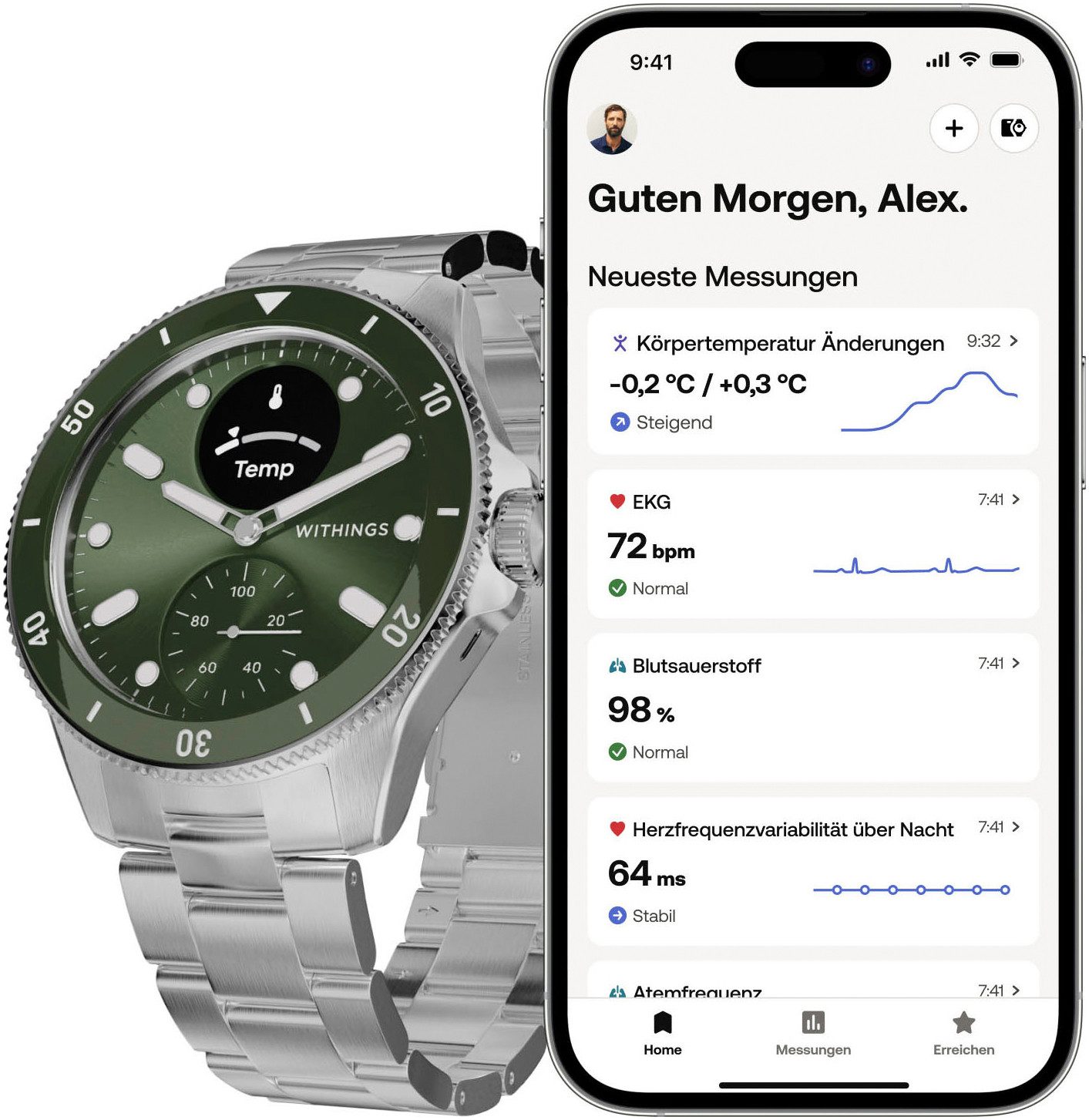 Withings ScanWatch Nova 42mm, bis 35 Tage Akku, Wasserdicht bis 100 M Smartwatch (1.6 cm/0.63 Zoll), luxuriöse Hybrid-Smartwatch mit Fitnesstracking u, Gesundheitsmessung