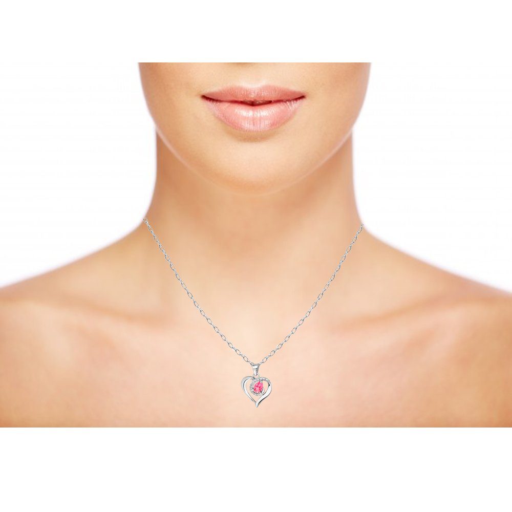 Limana Herzkette echter Edelstein äthiopischer Opal pink 925 Silber Herz Ha günstig online kaufen