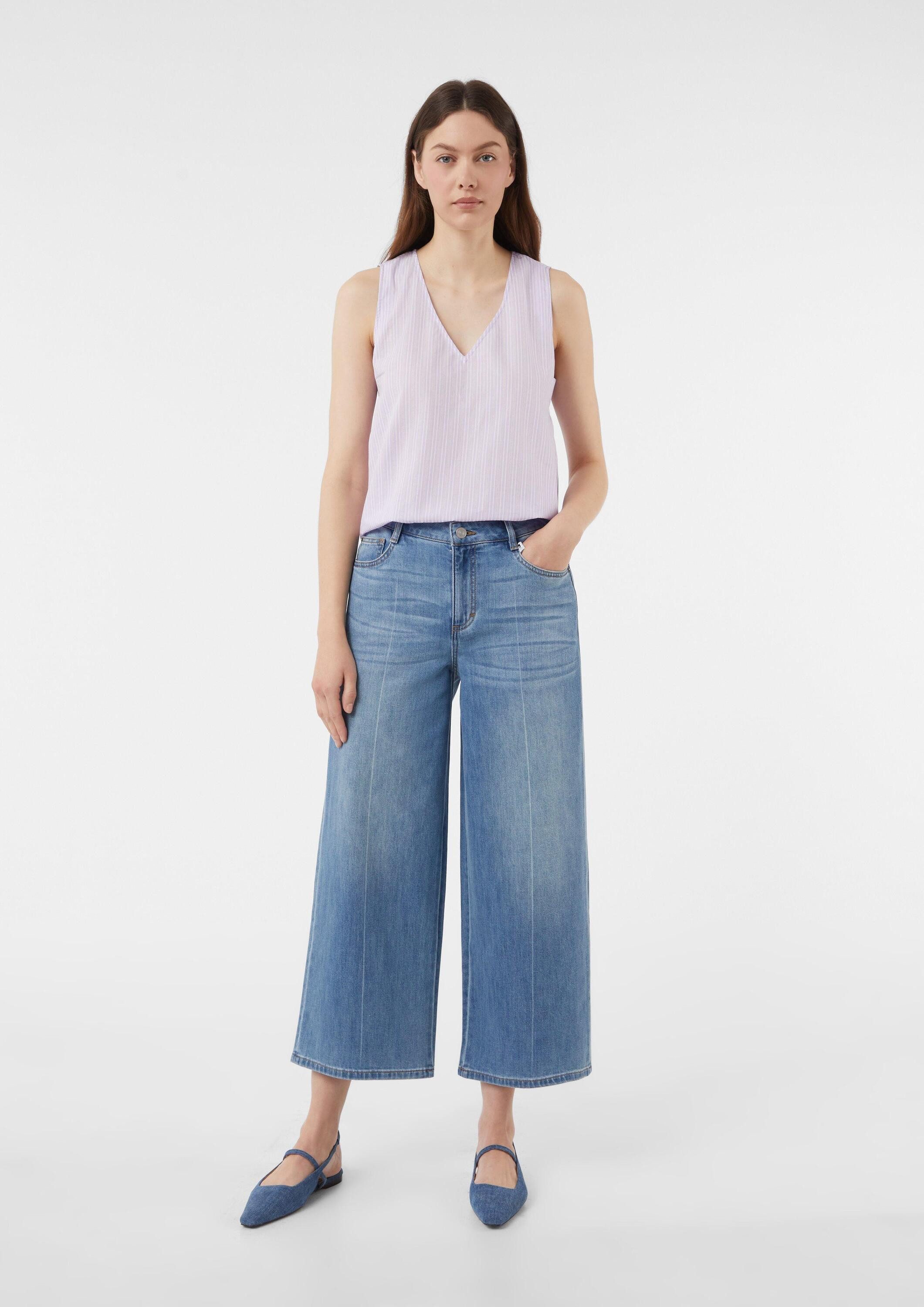 comma Weite Jeans Jeans-Hose Jeans-Culotte im Loose Fit mit Wide Leg