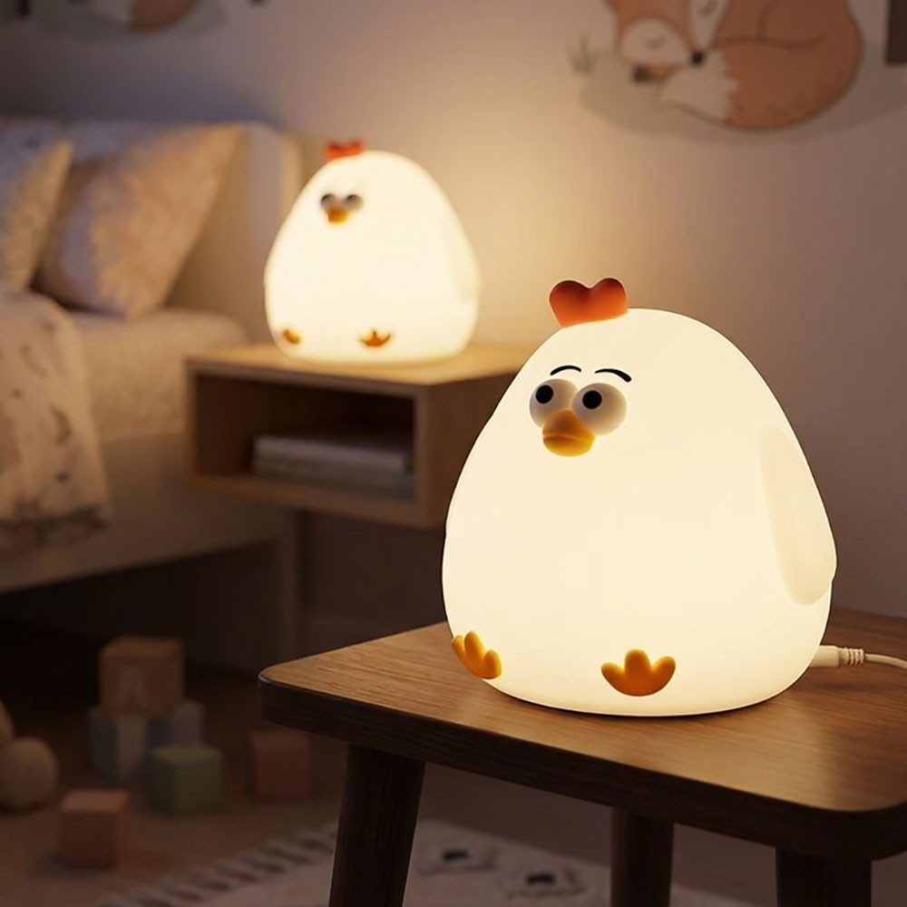 FISCHER & HONSEL LED Nachtlicht, Leuchtmittel inklusive, Warmweiß, 2x LED Nachtleuchte Silikon weiß Warmweiß Akku Timer Dimmbar L 11,5 cm