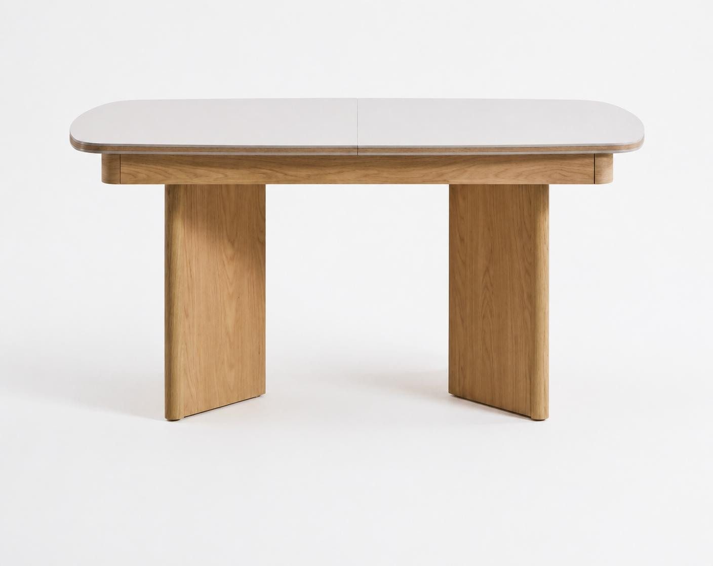 JVmoebel Esstisch Modern gestalteter Esstisch aus Eichenholz mit abgerundeter Platte, Made in Europa