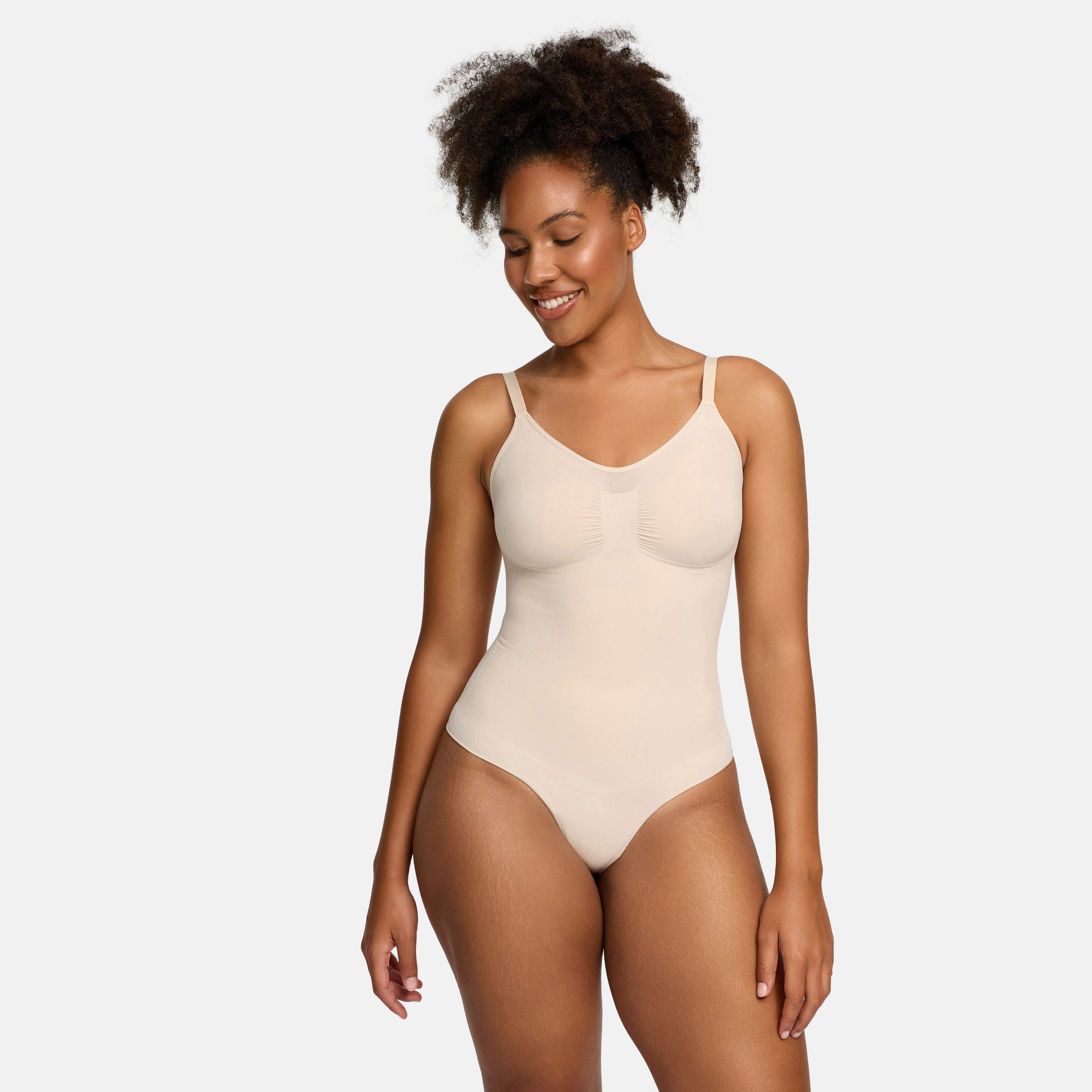 cfab (creamy fabrics) Miederbody Bodysuit Sculpting Shapewear mit Slip-Sand-2XL (1-tlg) Figurformend