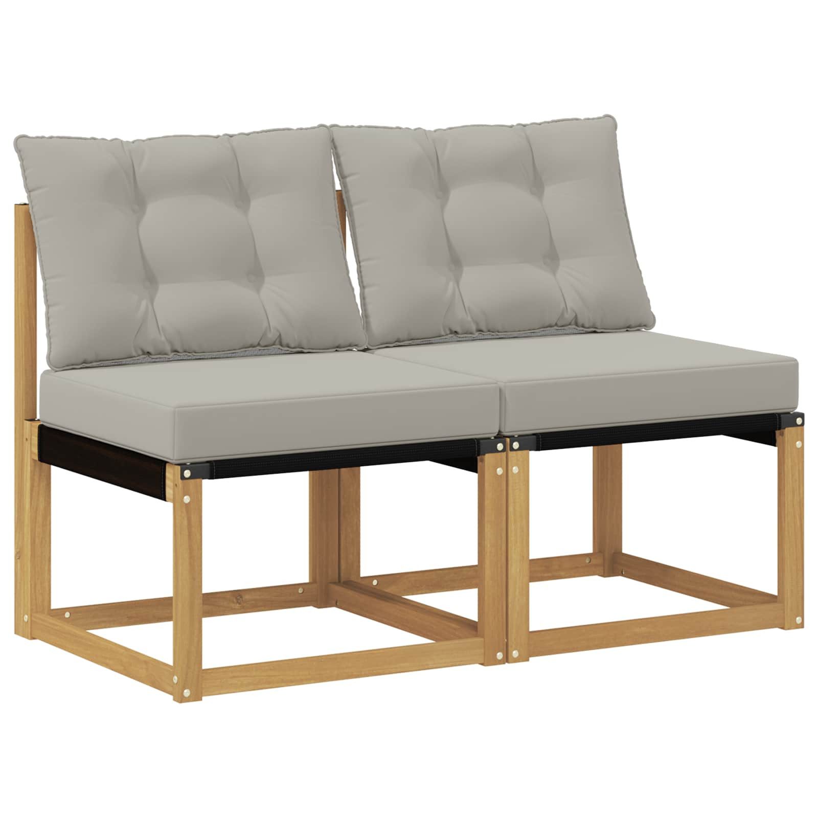 vidaXL Sofaelement 2 Stück Outdoor Mittelsofa (2 St)