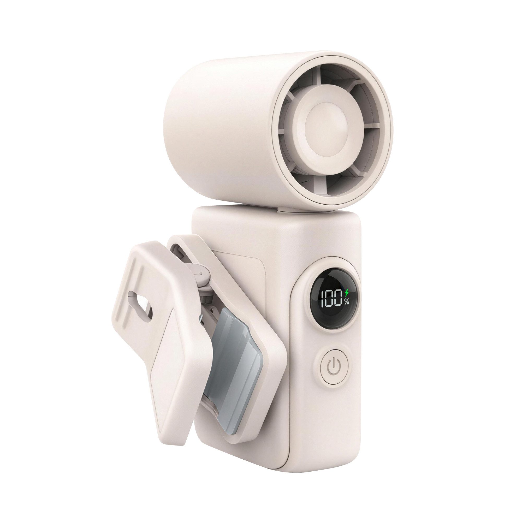 ANYSUN Handventilator 4-in-1 Mini Ventilator mit Clip wiederaufladbarer Akku Tischventilator, 4 Geschwindigkeiten Tragbarer Taschenventilator Ultra-leiser Lüfter