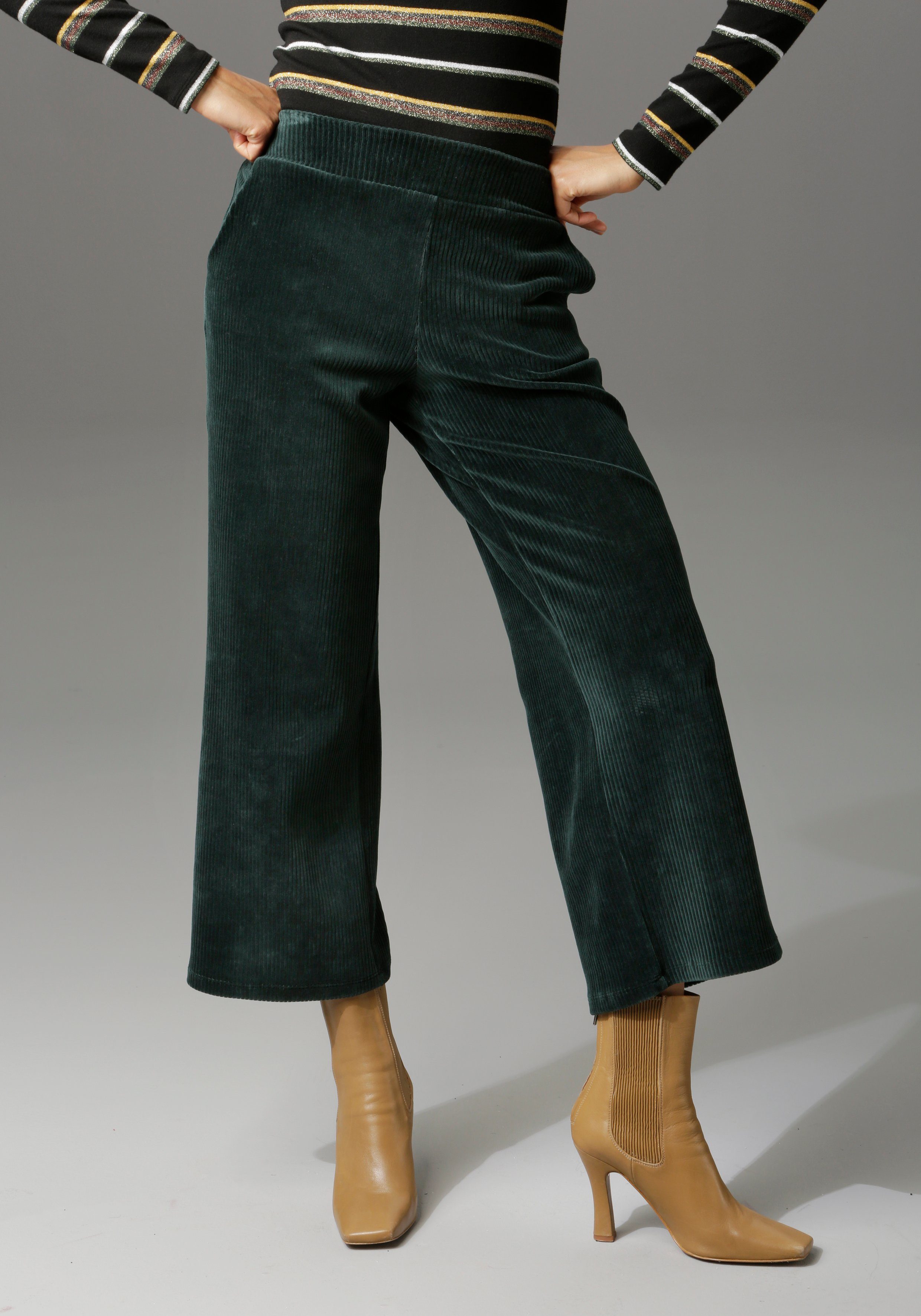 Damen Hosen Aniston CASUAL Cordhose in trendiger Culotte-Form
