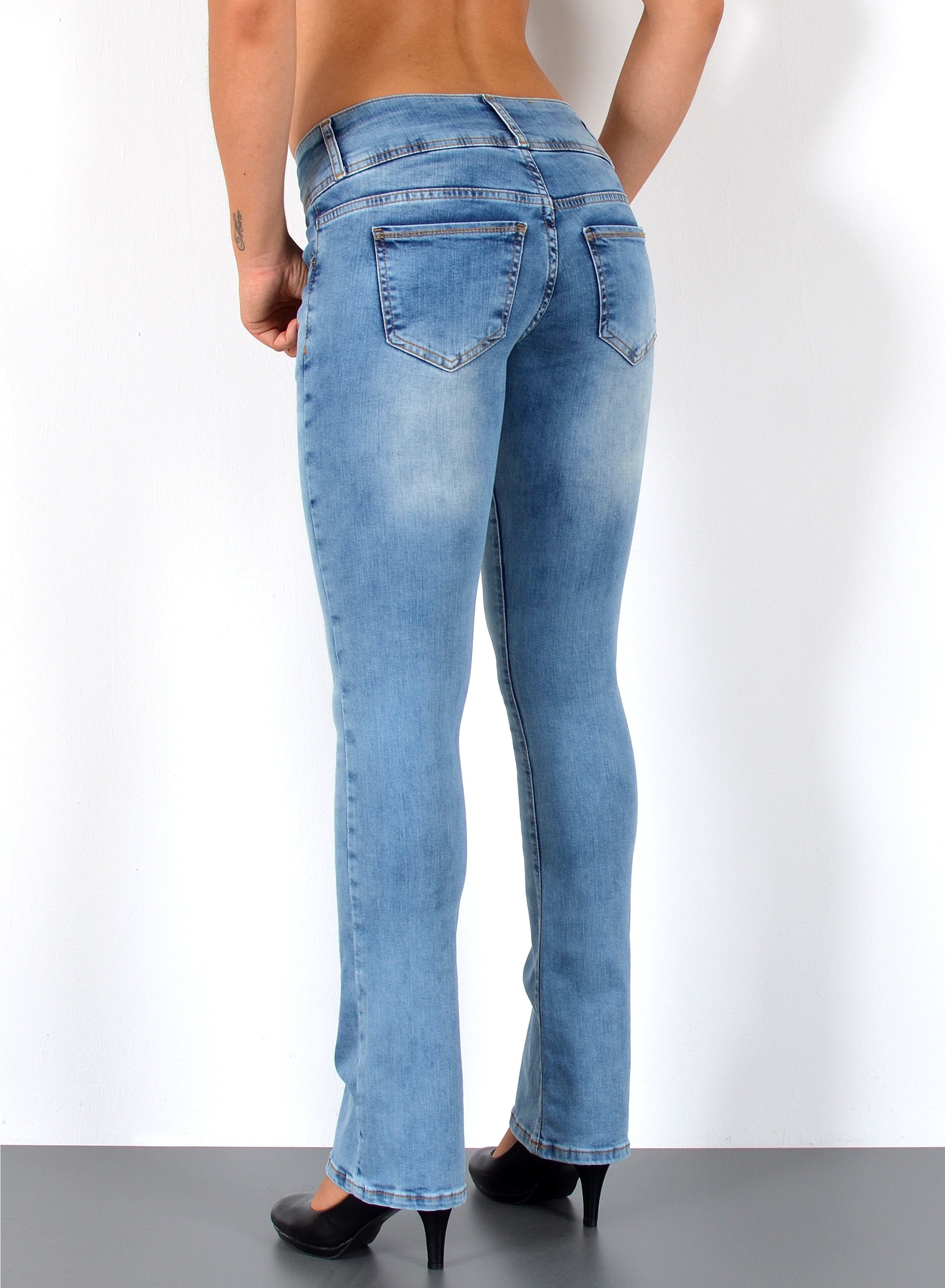 ESRA Bootcut-Jeans Low Waist Jeans Damen Bootcut Stretch Flared Jeans Wide Leg Jeans B2 Bootcut Jeans Damen Schlaghose weites Bein Flared Jeans Schlag Jeans – Bild 5 von 5