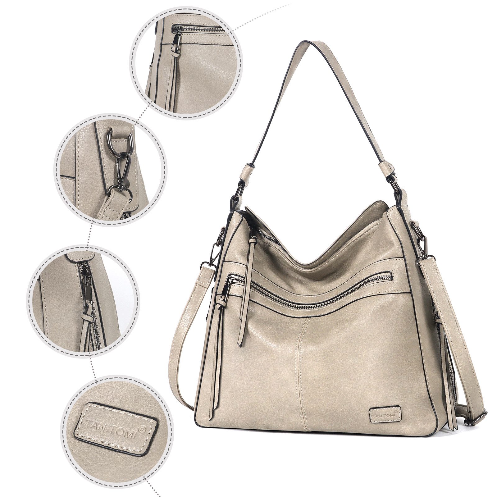 TAN.TOMI Schultertasche Damen Schultertasche Groß Shopper Handtasche, Synthetisches-Lederhandtasche Umhängetasche Damen Taschen