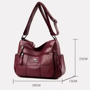 SHG Handtasche ⌂ Damen Umhängetasche Shopper Schultertasche Henkeltasche Handtasche (Farbe: Braun), Freizeit Reise Sport Arbeit Schule Uni Konzert Shopping