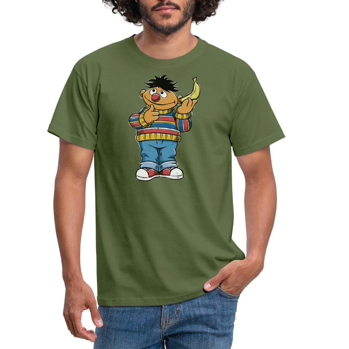 Spreadshirt T-Shirt Sesamstraße Ernie Mit Banane günstig online kaufen
