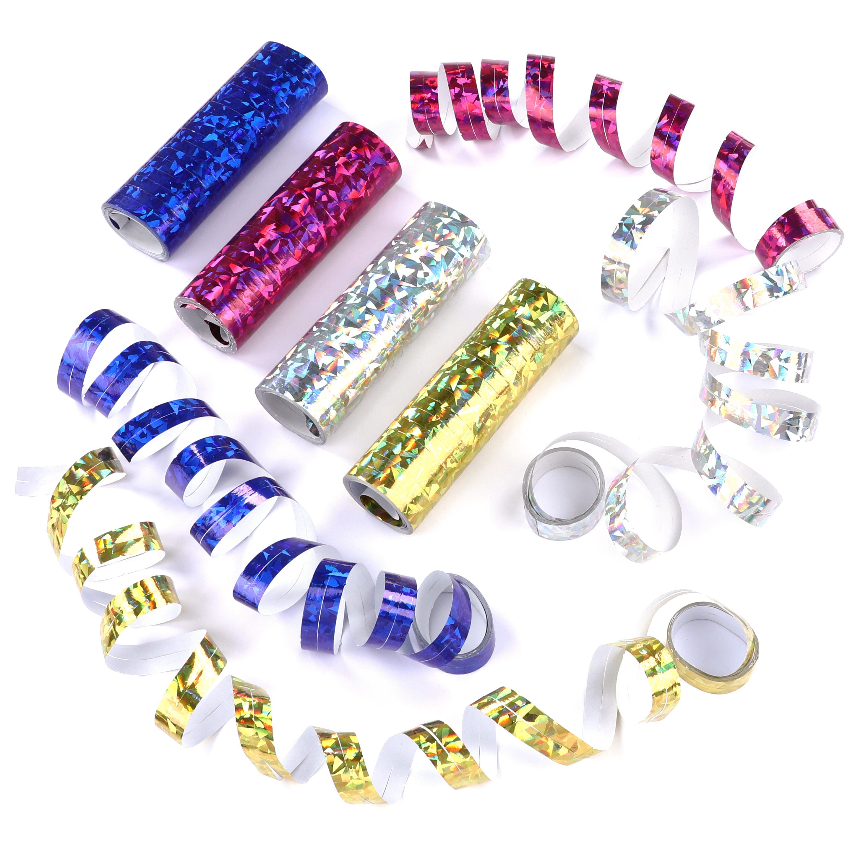 KarneLux Luftschlange Deko Luftschlangen, Glitzer Metallic 6er Pack