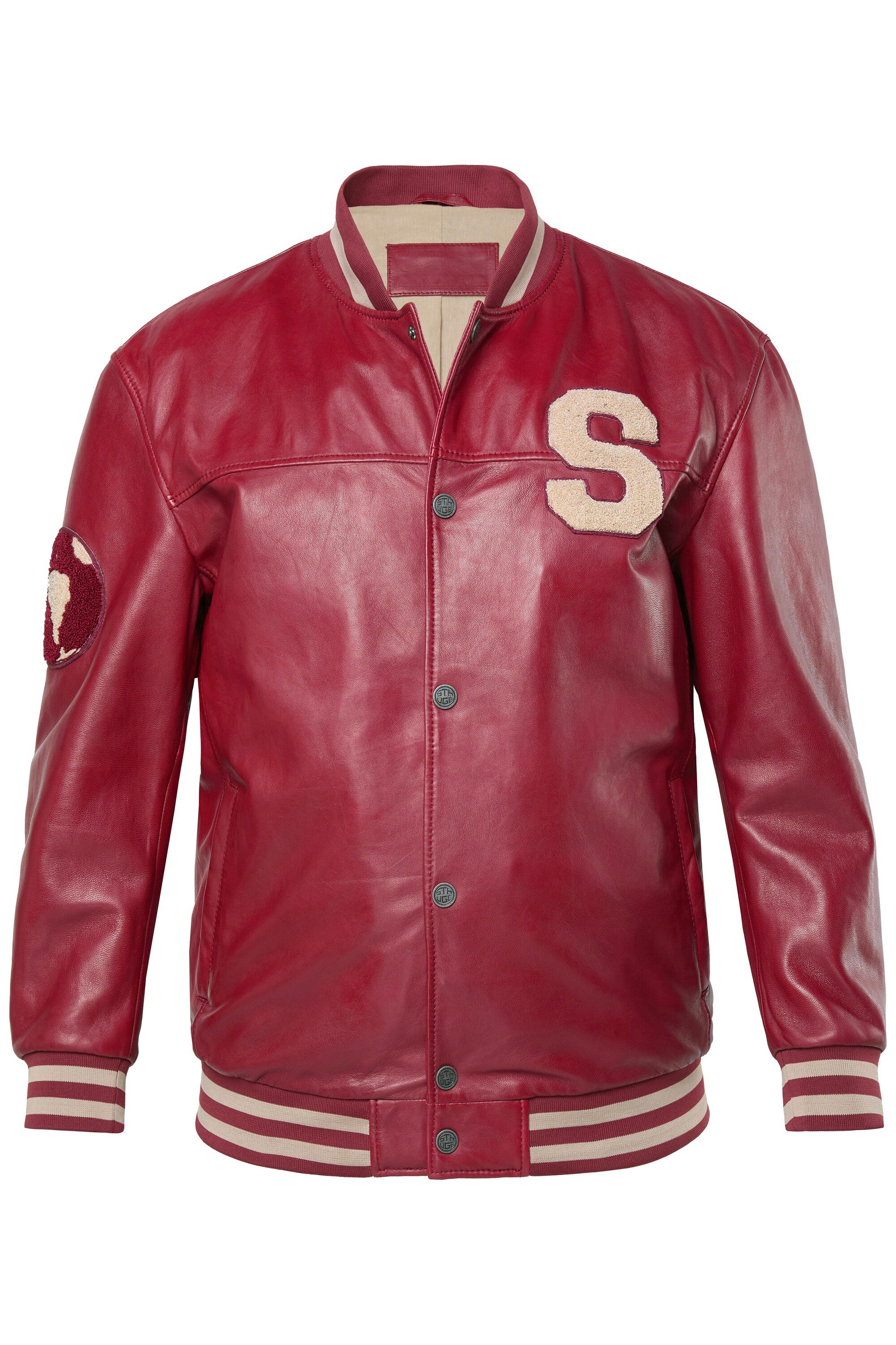 STHUGE Lederjacke Leder-Collegejacke echtes Leder Blouson