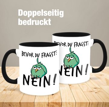 Shirtracer Tasse Bevor du fragst Nein - Geschenk Kollegen Lustig, Keramik, Statement Sprüche