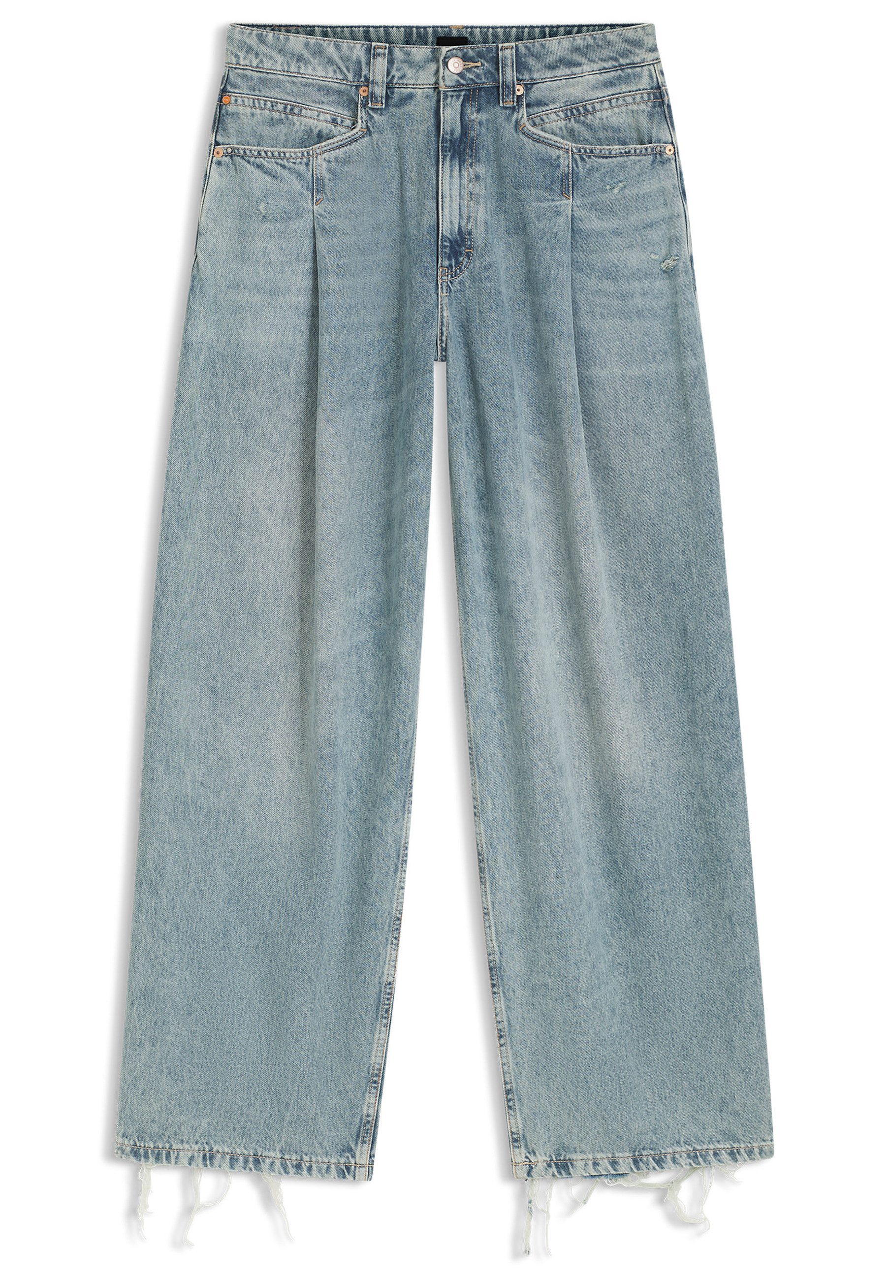 BOSS ORANGE 5-Pocket-Jeans mit weitem Beinverlauf und Bundfalten (1-tlg) günstig online kaufen