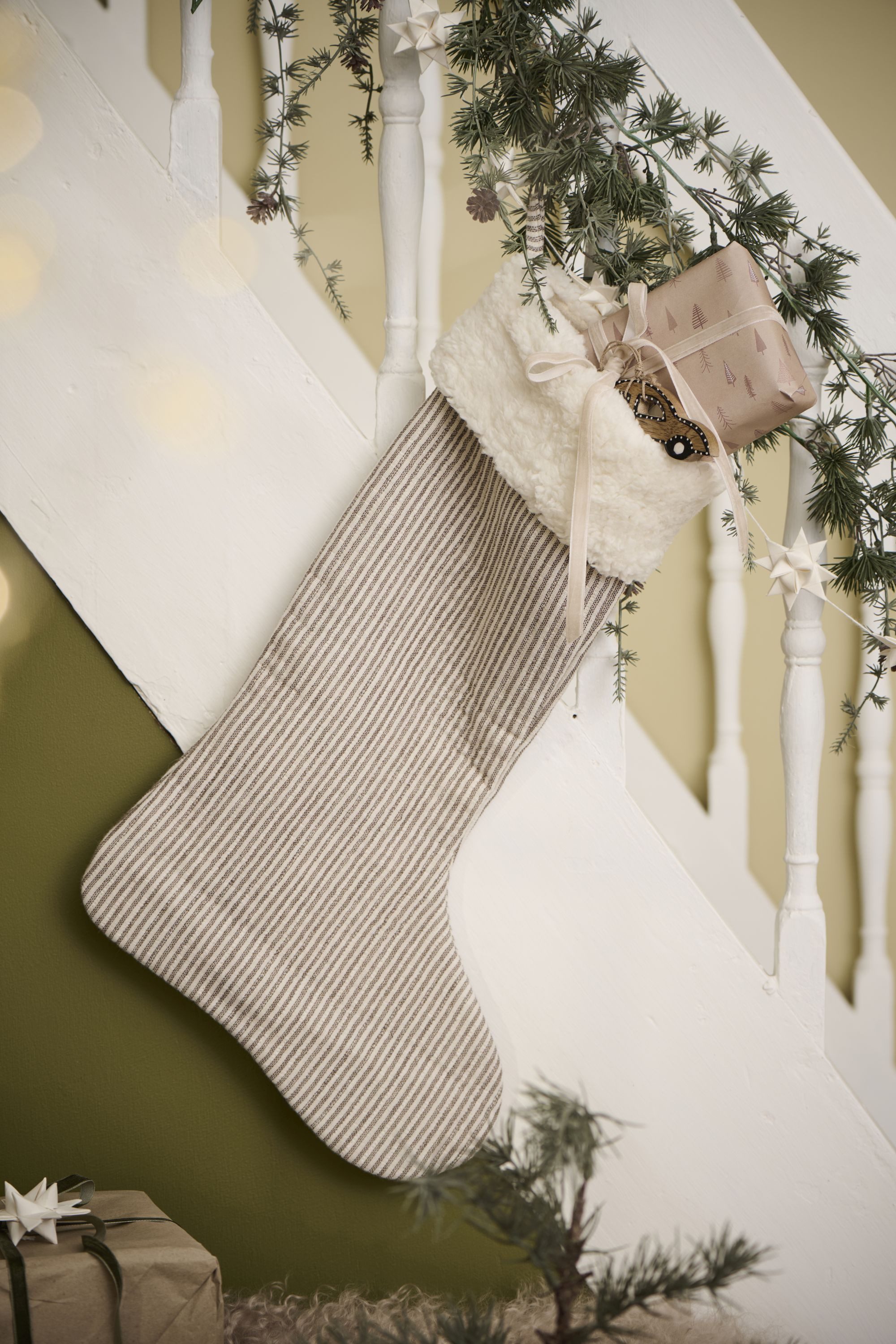 Ib Laursen Christbaumschmuck Ib Laursen Weihnachtsstrumpf Nikolausstrumpf Weihnachtensdeko Braun