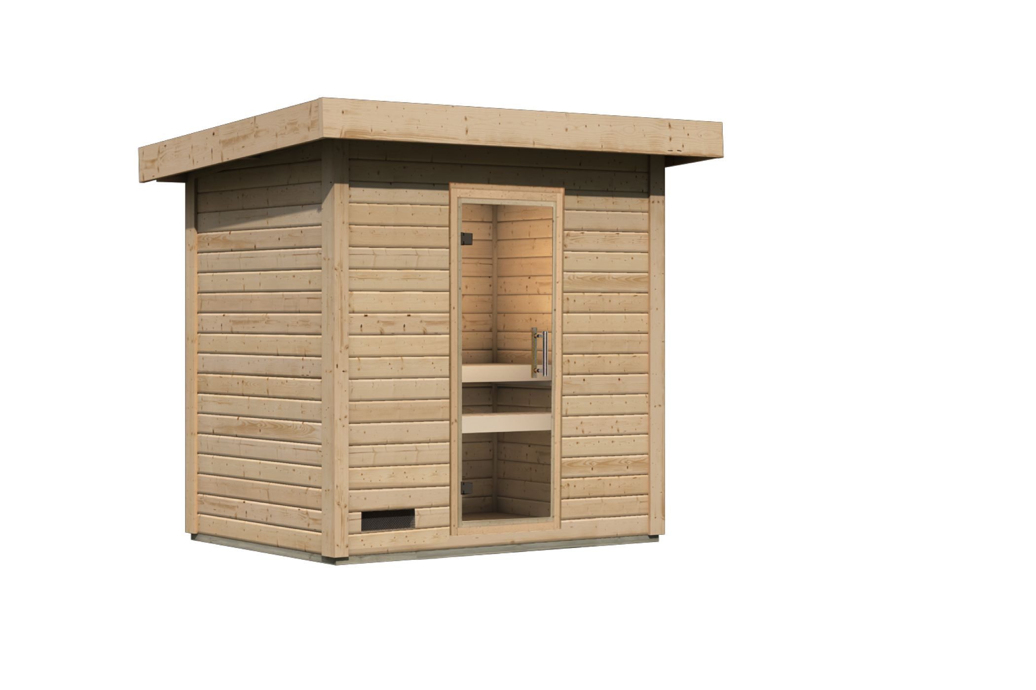 CHILLROI Saunahaus Außensauna Kaapi 2 Gartensauna, Außensauna, 38 mm, nordische Fichte