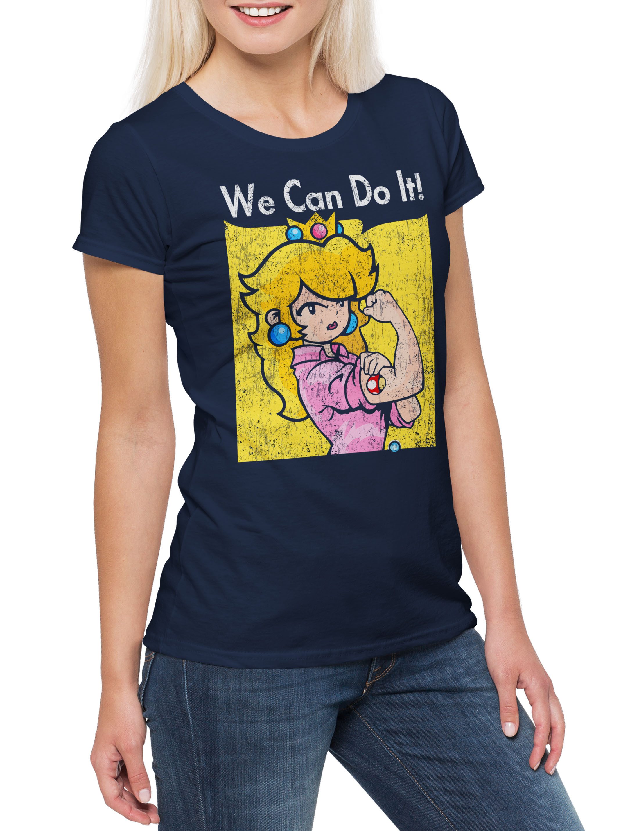 Print-Shirt We Can Do It Princess Damen T-Shirt Super Gamer Games Geek Mario Nerd