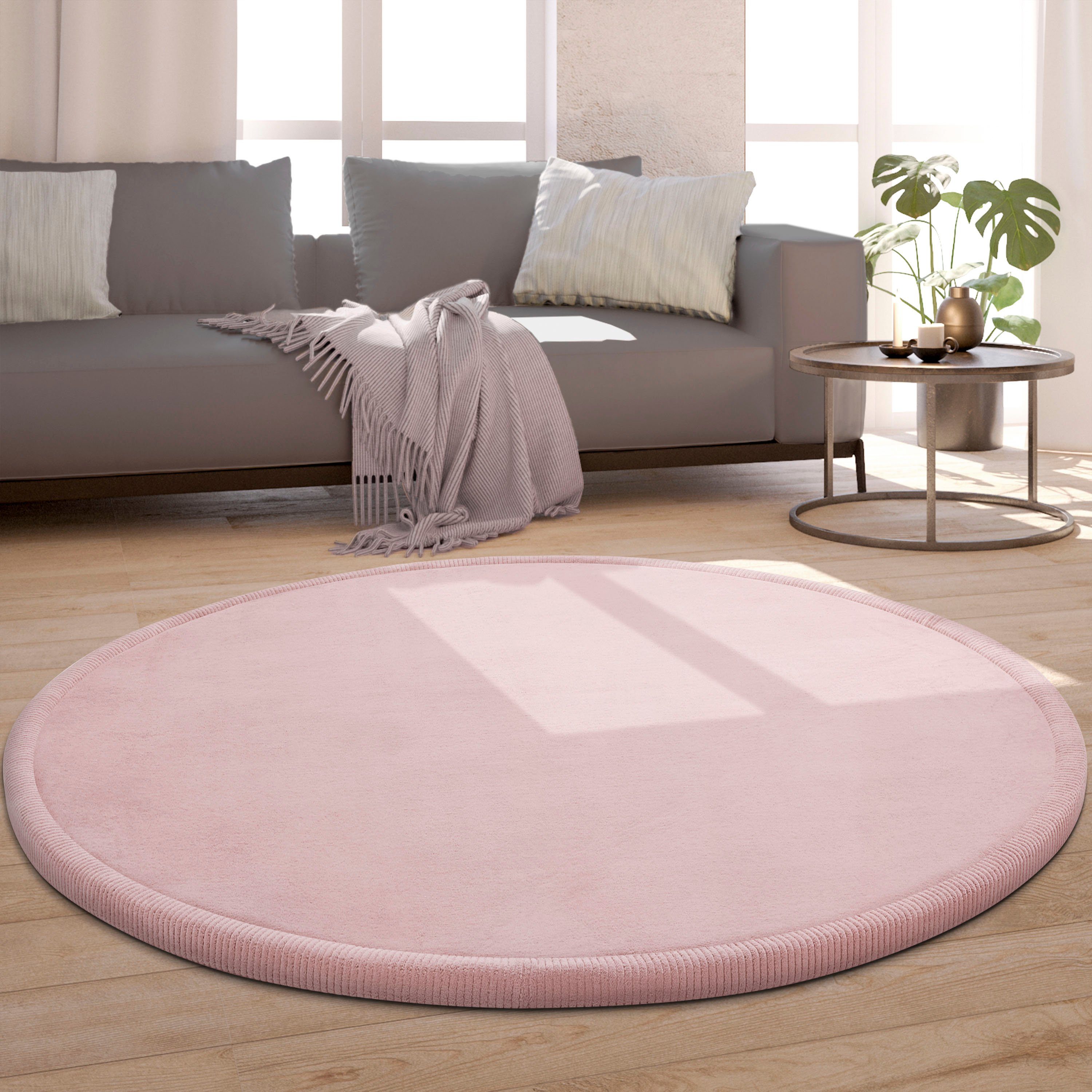 Artikel, um das Leben zu genießen Teppich Tatami 475, Paco rund, Farben, Kurzflor, Foam, Höhe: mit Memory Uni pink waschbar 24 mm, Home