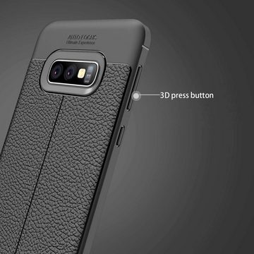 Cadorabo Handyhülle Samsung Galaxy S10e Samsung Galaxy S10e, Hülle - Schutzhülle aus TPU Silikon mit edler Kunstleder-Applikation