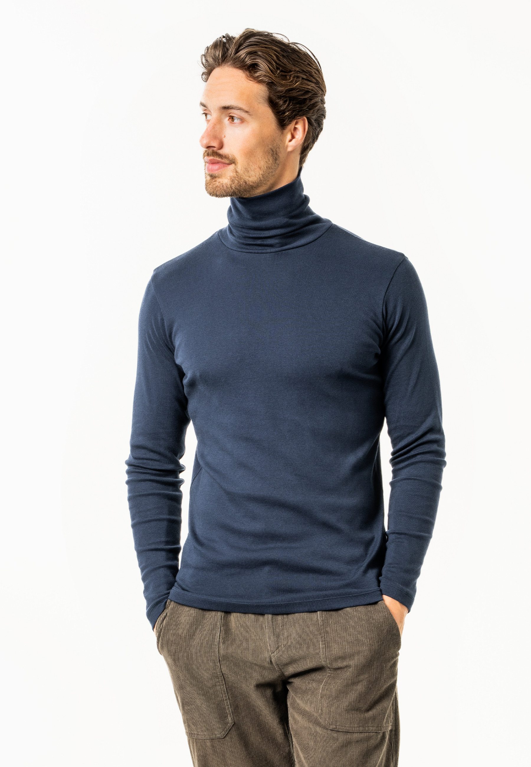 LIVING CRAFTS Rollkragenpullover HELGE GOTS zertifiziert