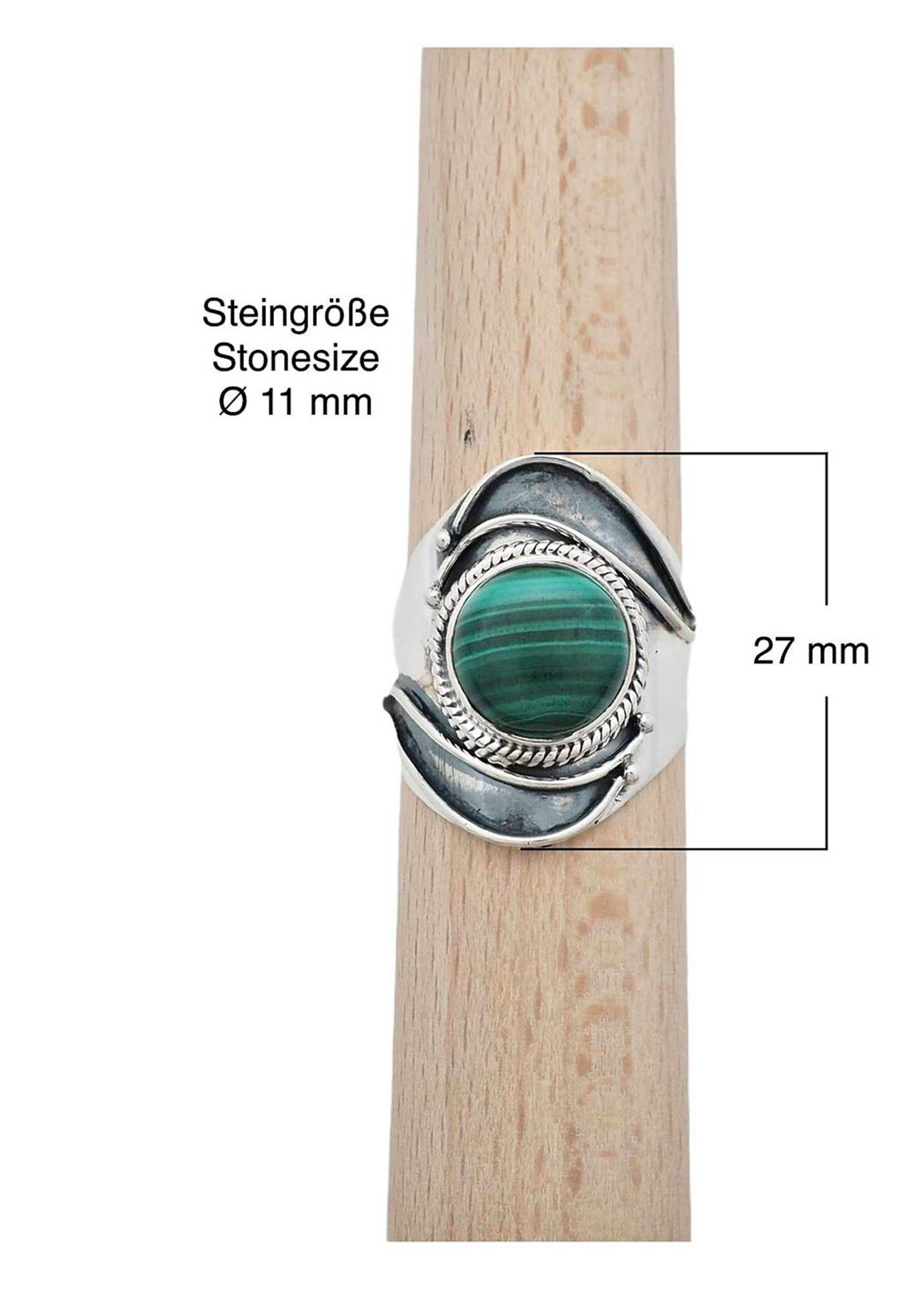 925er Silberring Malachit mit Silber mantraroma