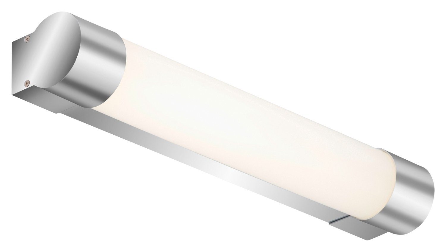 Briloner Leuchten LED Wandleuchte TANTOR, 1-flammig, Breite 35 cm, Weiß,  Chromfarben, LED fest integriert, Neutralweiß, Kunststoff, Metall,  Spritzwassergeschützt IP44