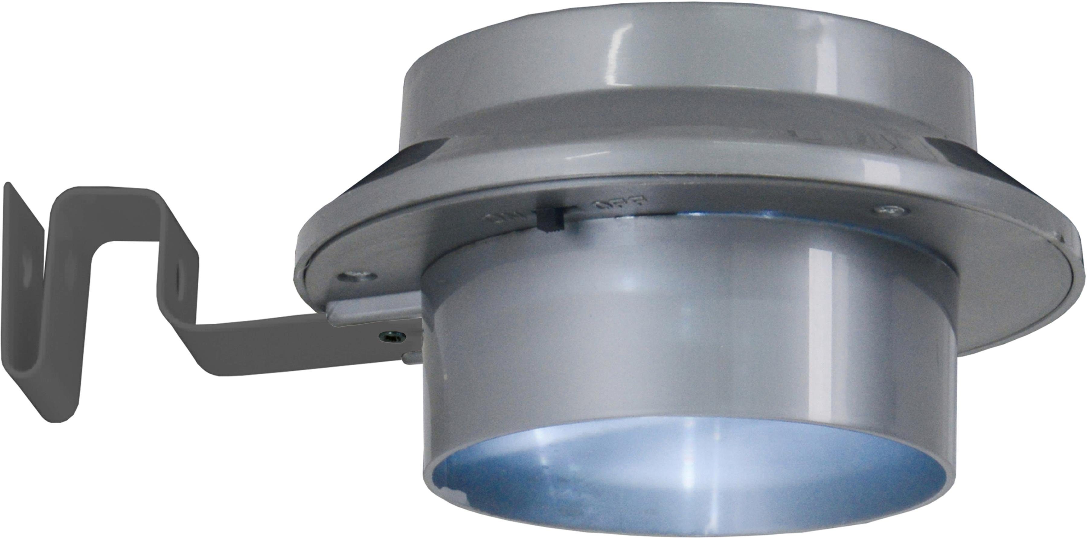 näve LED Dachrinnenleuchte Mistra, LED fest integriert, Tageslichtweiß, Wetterfest, AA 1,2V Akku, Farbe: grau, Material: Kunststoff