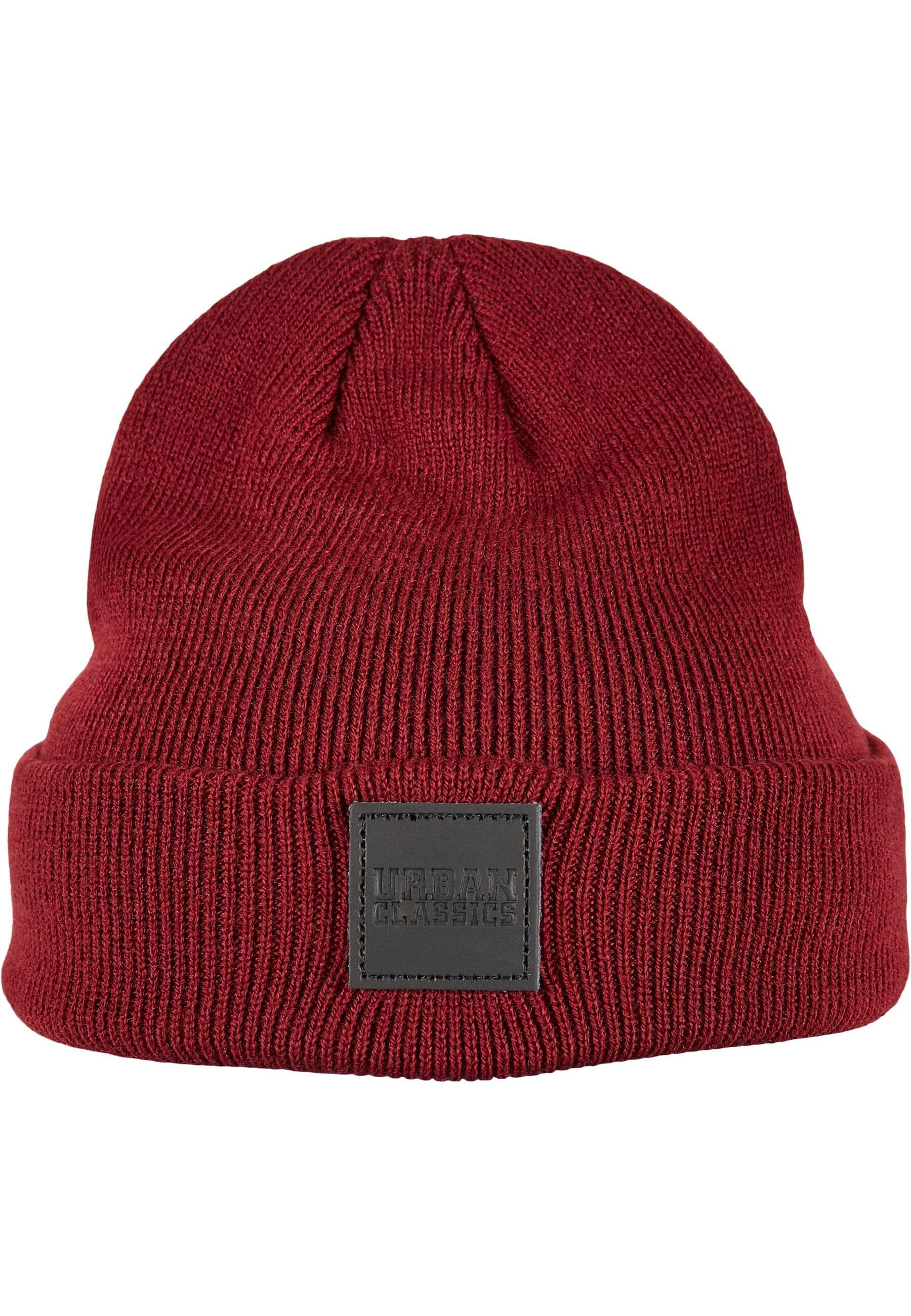 URBAN CLASSICS Beanie Damen Beanie burgundy charcoal 2-Pack Logopatch Kids (1-St)