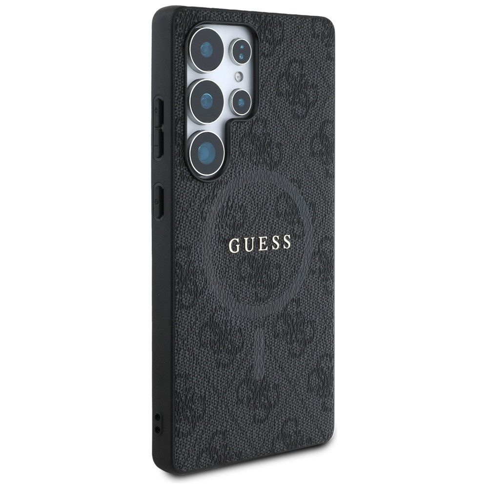 Guess Handyhülle Galaxy S25 Ultra Kunstleder grau MagSafe Logo goldfarben 6,9 Zoll, Kantenschutz – Bild 4 von 5
