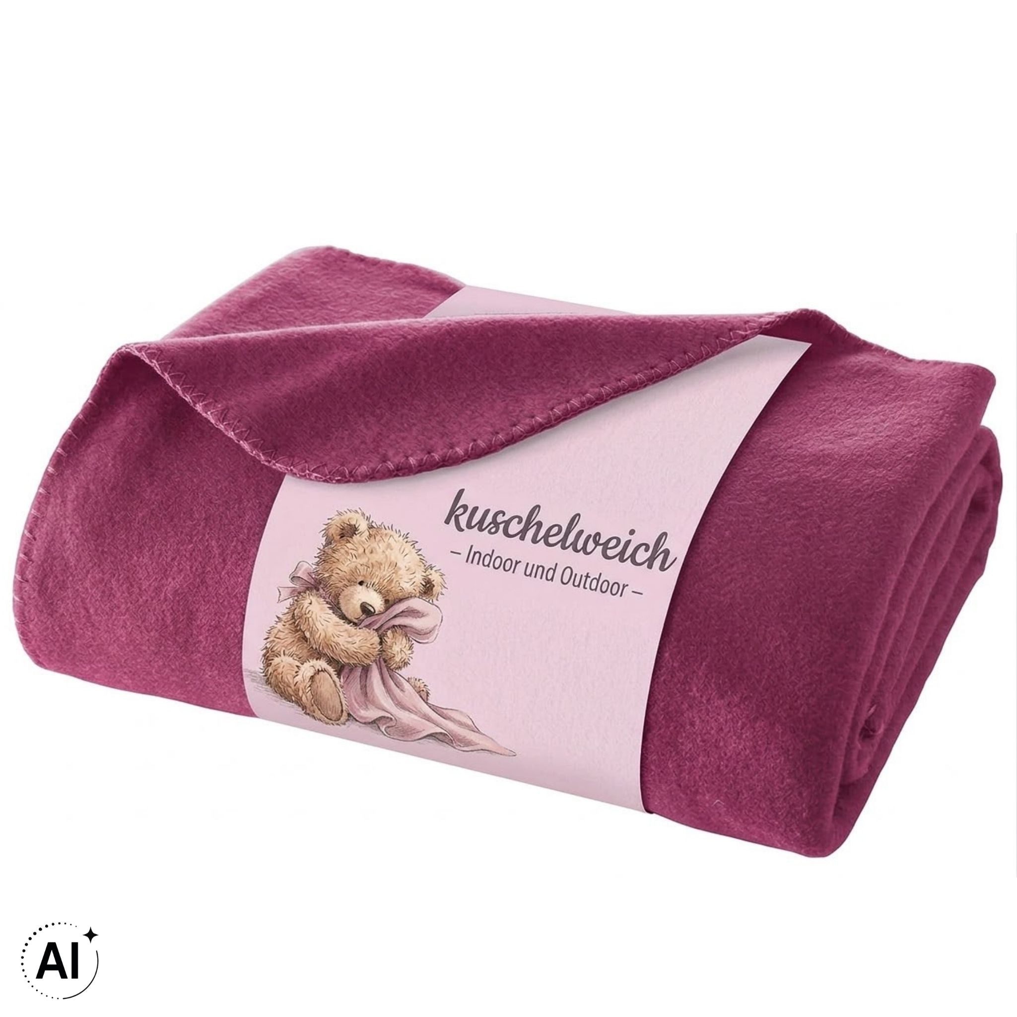 Outdoordecke Kuscheldecke Wohndecke Outdoorgeeignet 150x200cm Beere Viskosemischung, MR.DEKO, Weiche kuschlige Wohndecke atmungsaktiv, wetterbeständig