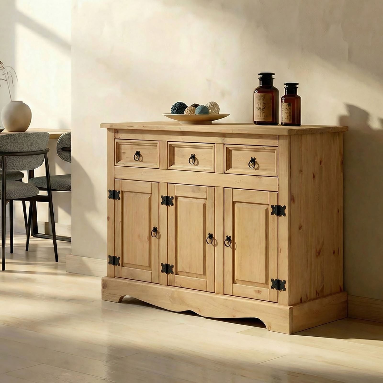 IDIMEX Kommode TEQUILA, Sidebaord TEQUILA Kommode 3 Schubladen Buffetschrank Geschirrschrank K