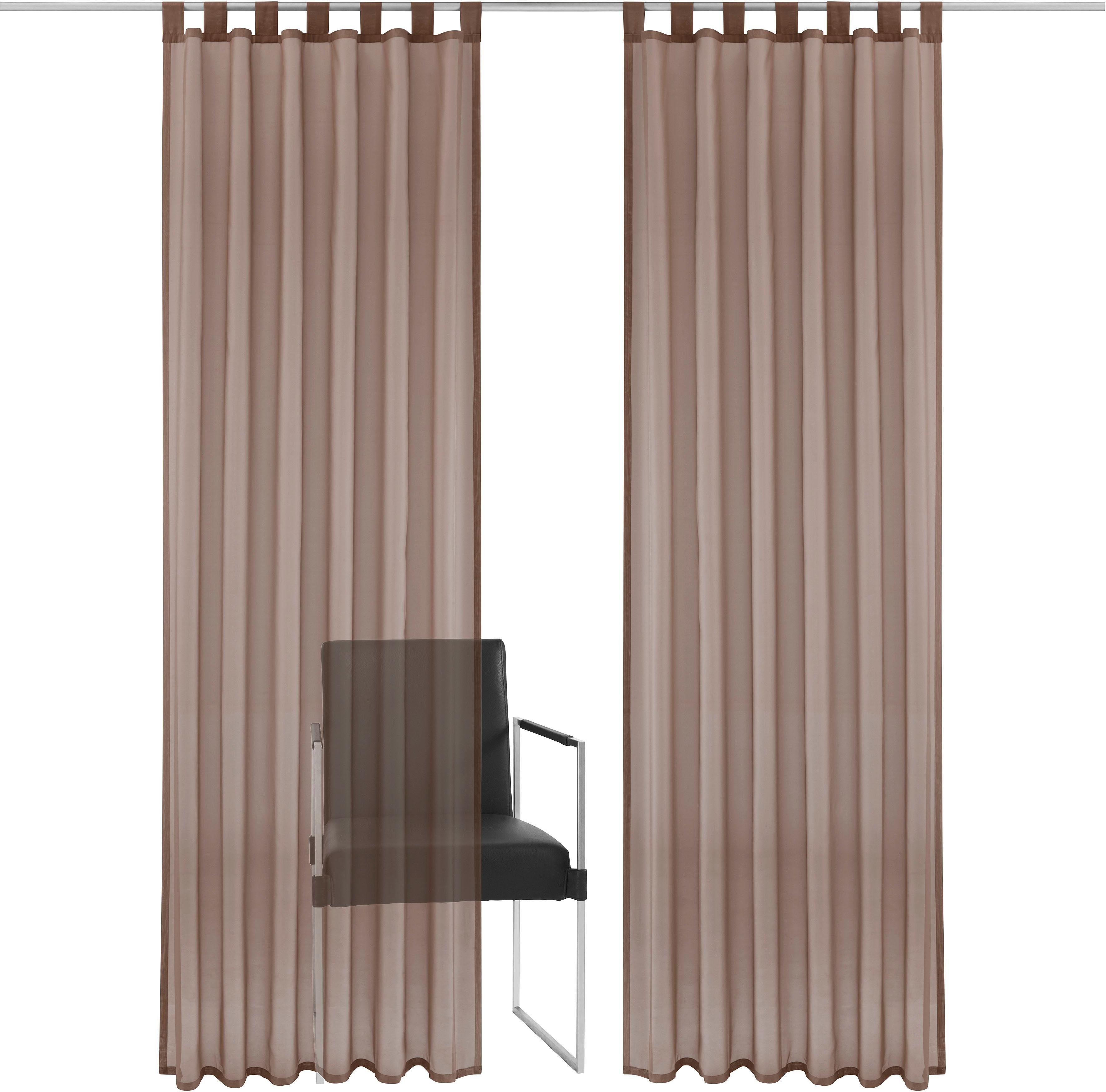 my home Gardine XANA mit Ösen, Kräuselband oder Schlaufen, Schlaufen (1 St), halbtransparent, Voile, Bestseller, einfarbig, 1 bzw. 2 Schals, pflegeleicht, Schal