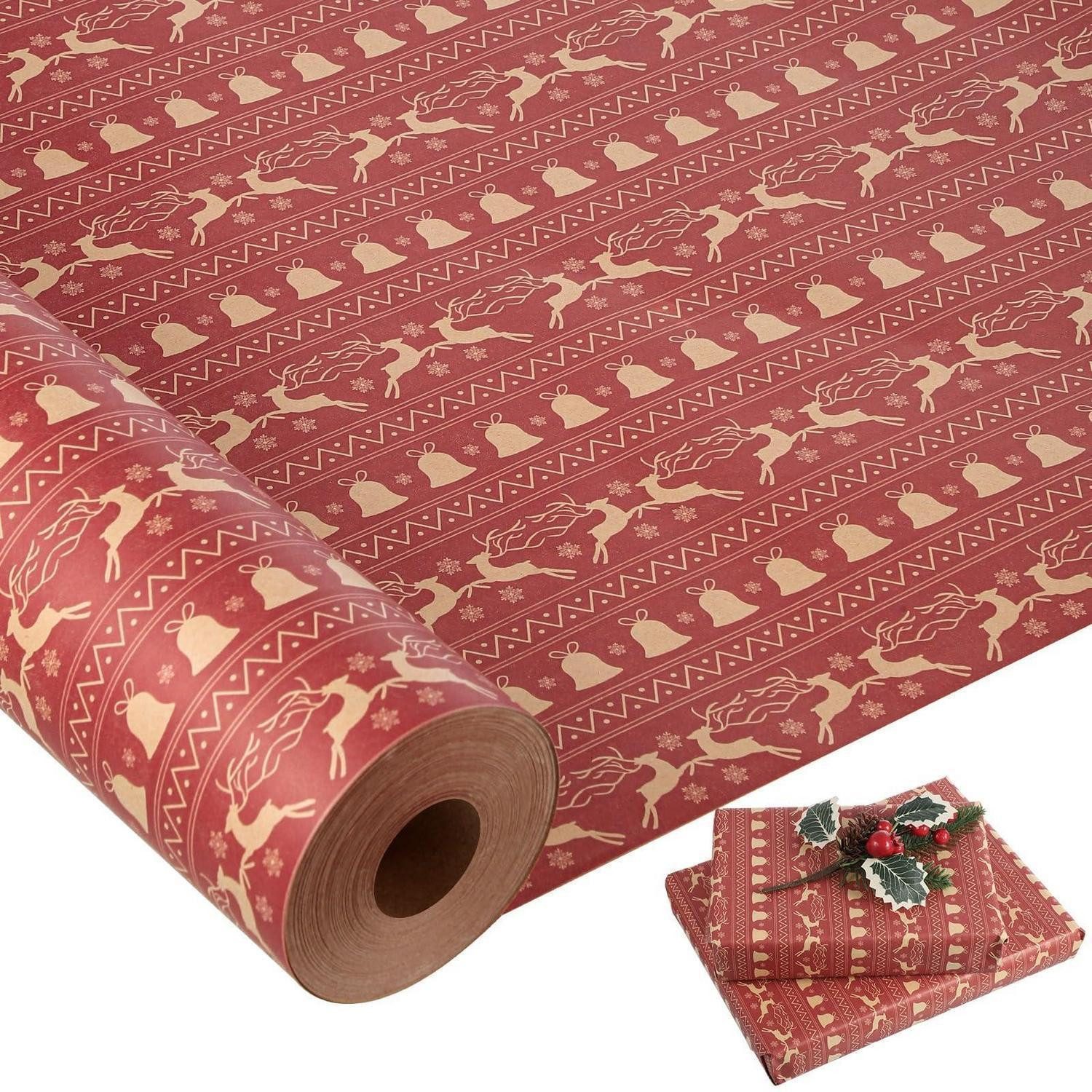 LuxusKollektion Geschenkpapier Geschenkpapier Weihnachten Kraftpapier Rolle 25m