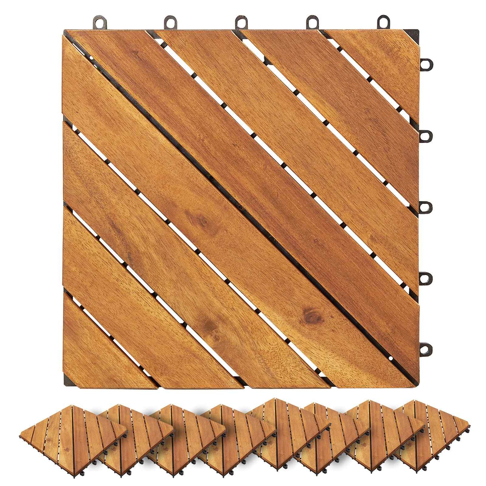 vidaXL Terrassendielen Terrassenfliese 20 stk. Braun 30 x 30 cm n-Hartholz, BxL: je 30x30 cm, (20-St)