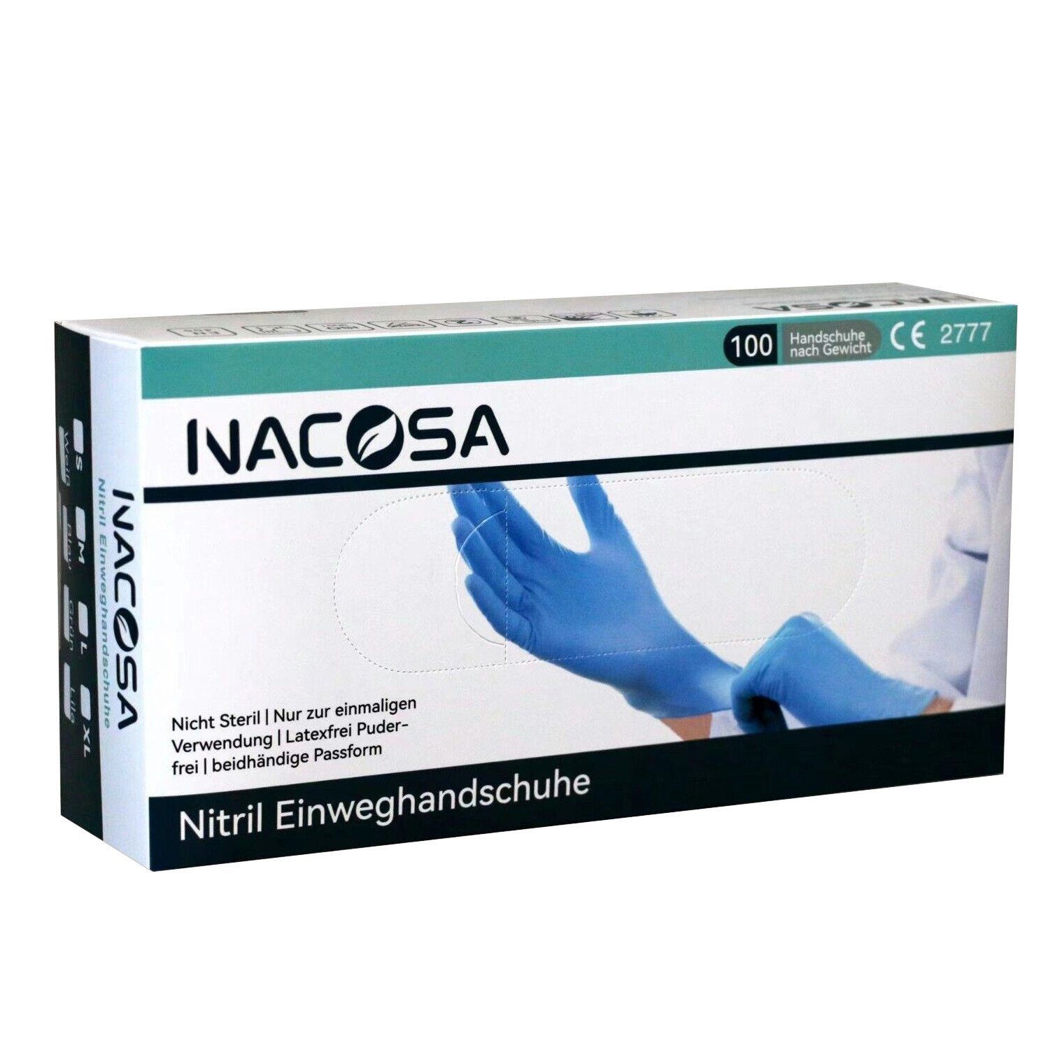 Nacosa Nitril-Handschuhe 10 Boxen á Handschuhe Viren auch Bakterien hohe Schutzklasse und höhere Grammatur, 100 gegen